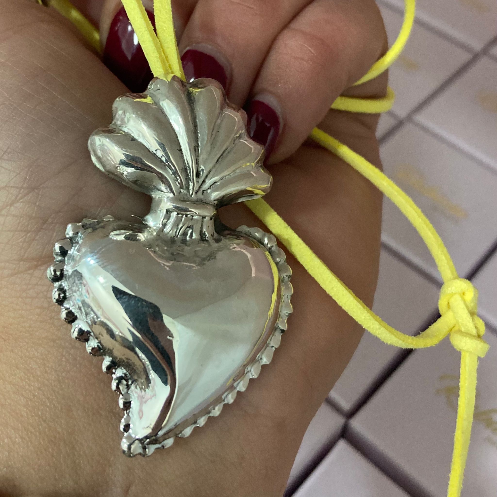 Collana filo Cuore Sacro in argento 925 di RabiosaJewels