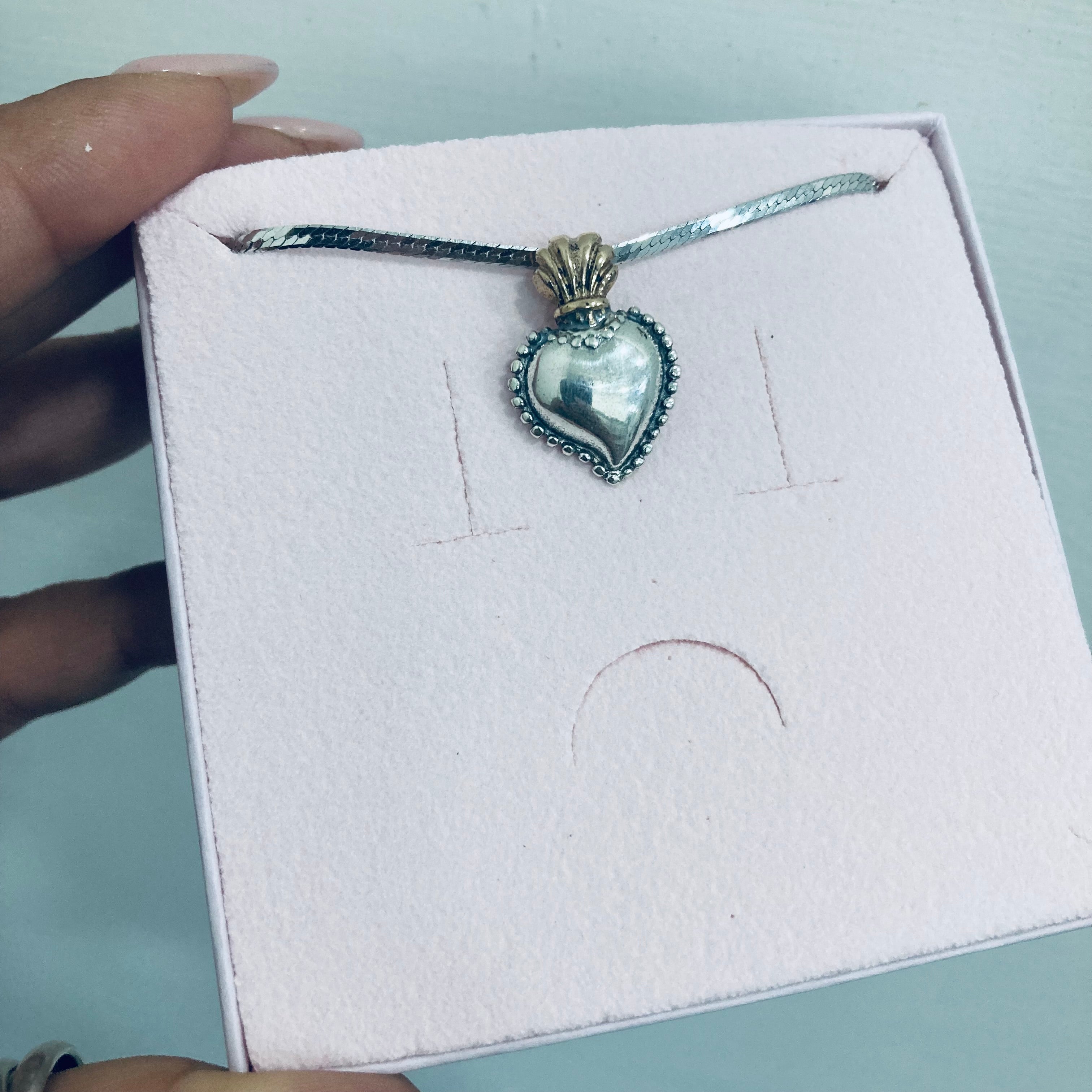 Collana cuore sacro bicolor in argento 925 di RabiosaJewels