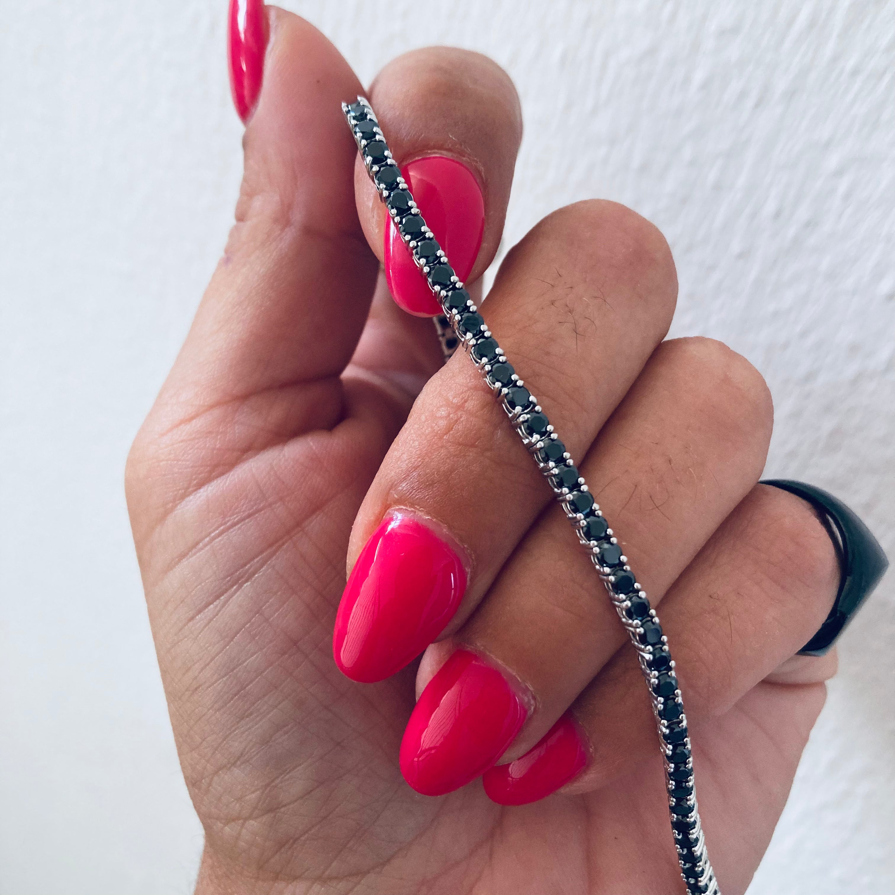 bracciale tennis in argento 925 con zirconi neri di Rabiosajewels