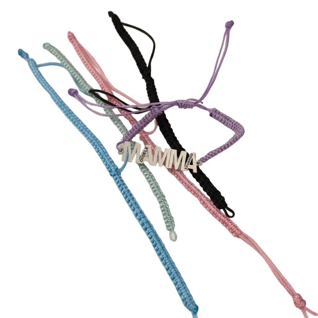 bracciale mamma con incisione nomi figli in argento 925. Rabiosajewels