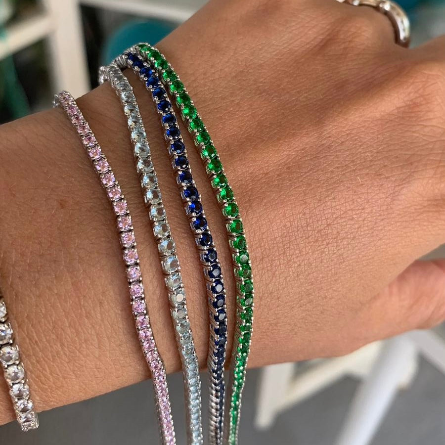 bracciali tennis con zirconi colorati in argento 925. RabiosaJewels