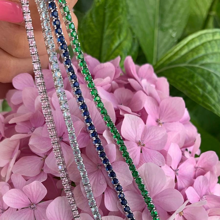bracciali tennis con zirconi colorati in argento 925. RabiosaJewels