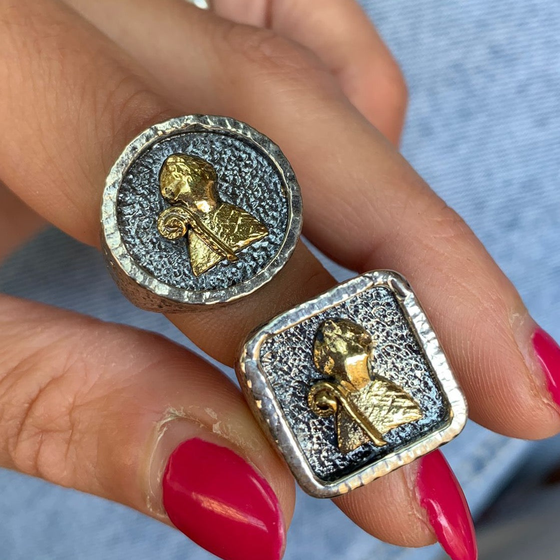 RabiosaJewels. Anello san gennaro. argento 925 regolabile