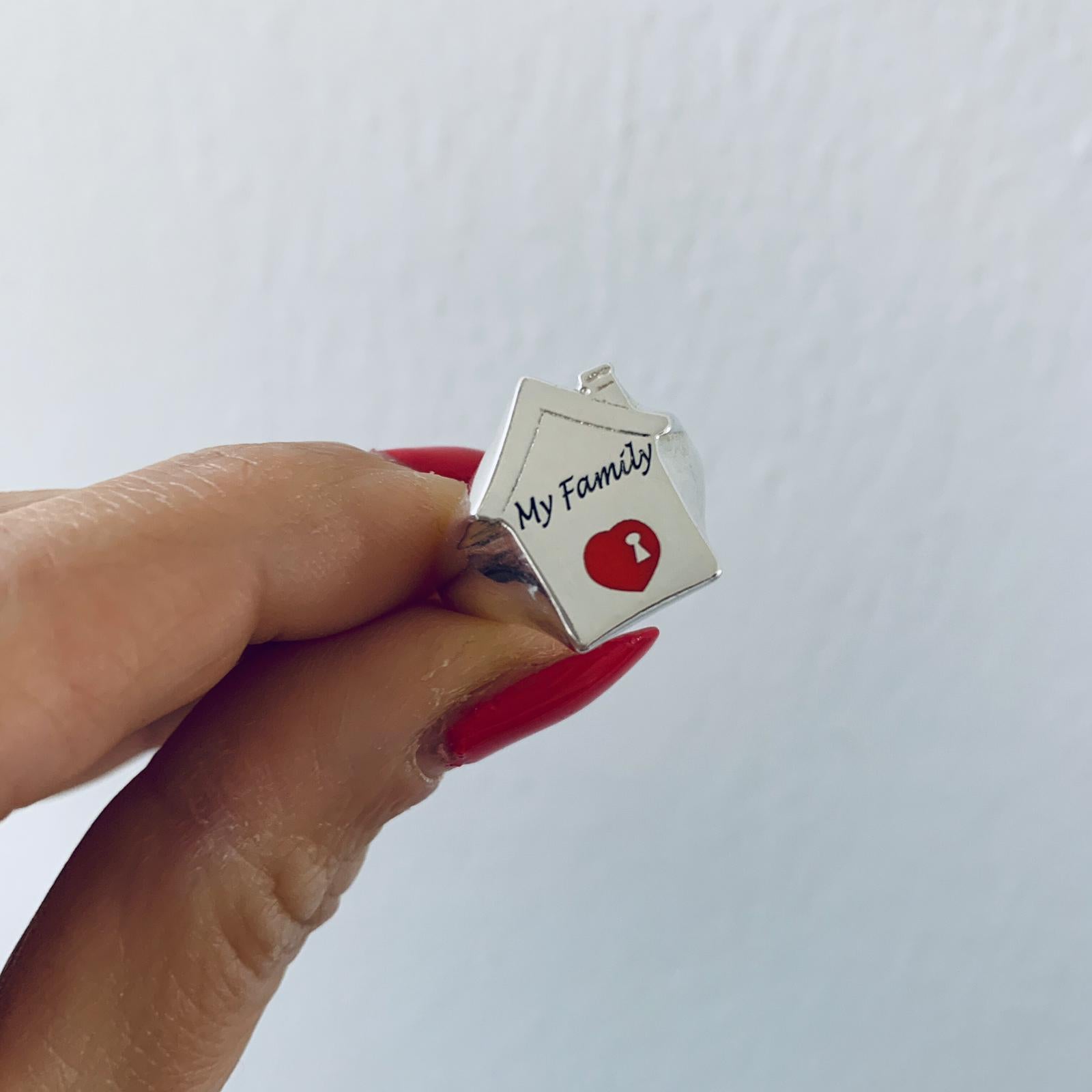 RabiosaJewels. Chevalier my home a forma di casa. argento 925. personalizzabile con incisione a scelta