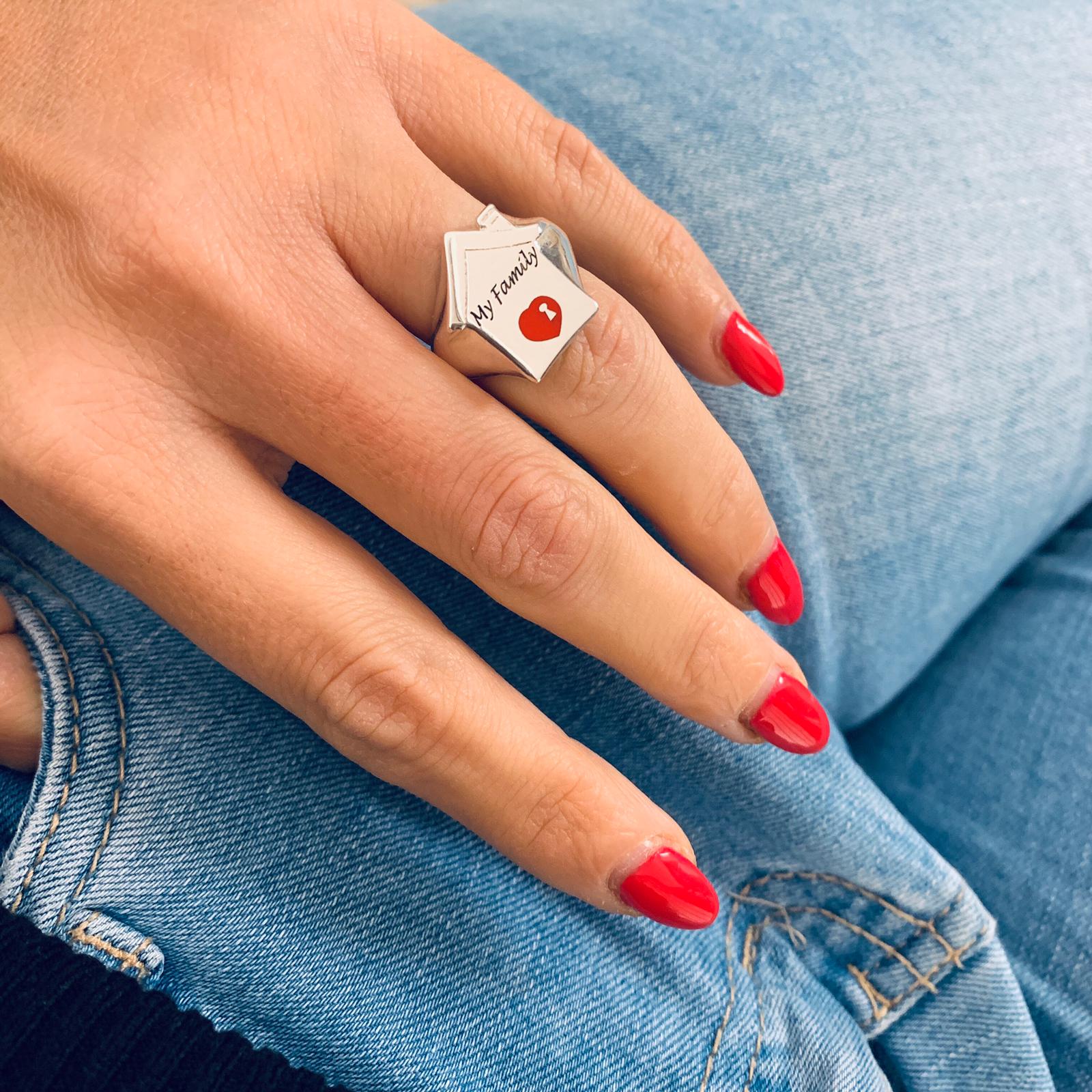 RabiosaJewels. Chevalier my home a forma di casa. argento 925. personalizzabile con incisione a scelta