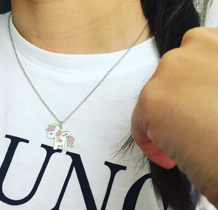 Collana UNICORNO SMALTATO (6088855978176)