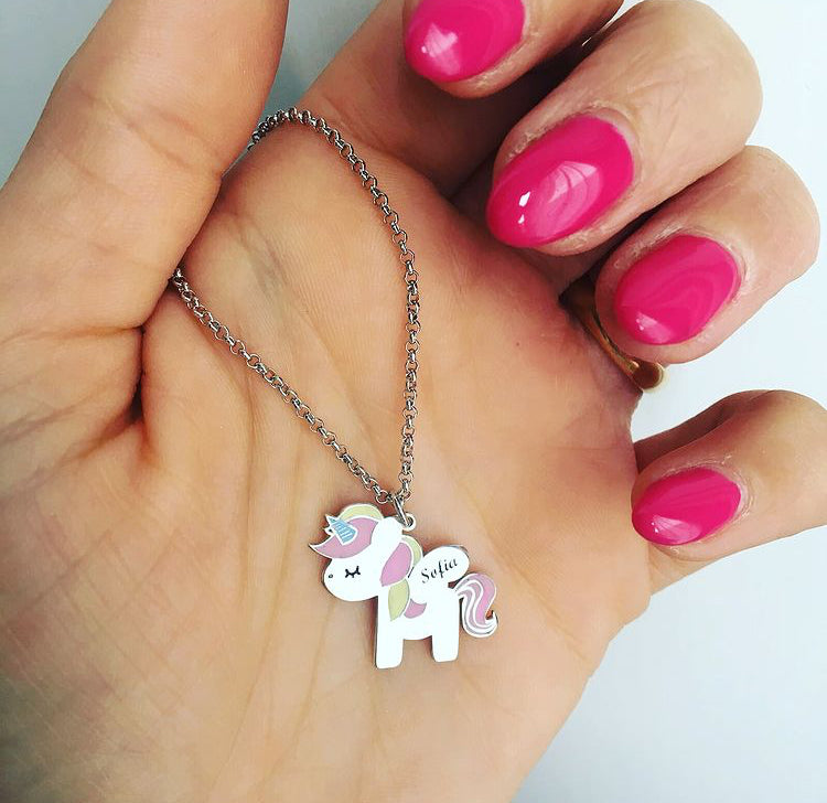 Collana UNICORNO SMALTATO (6088855978176)