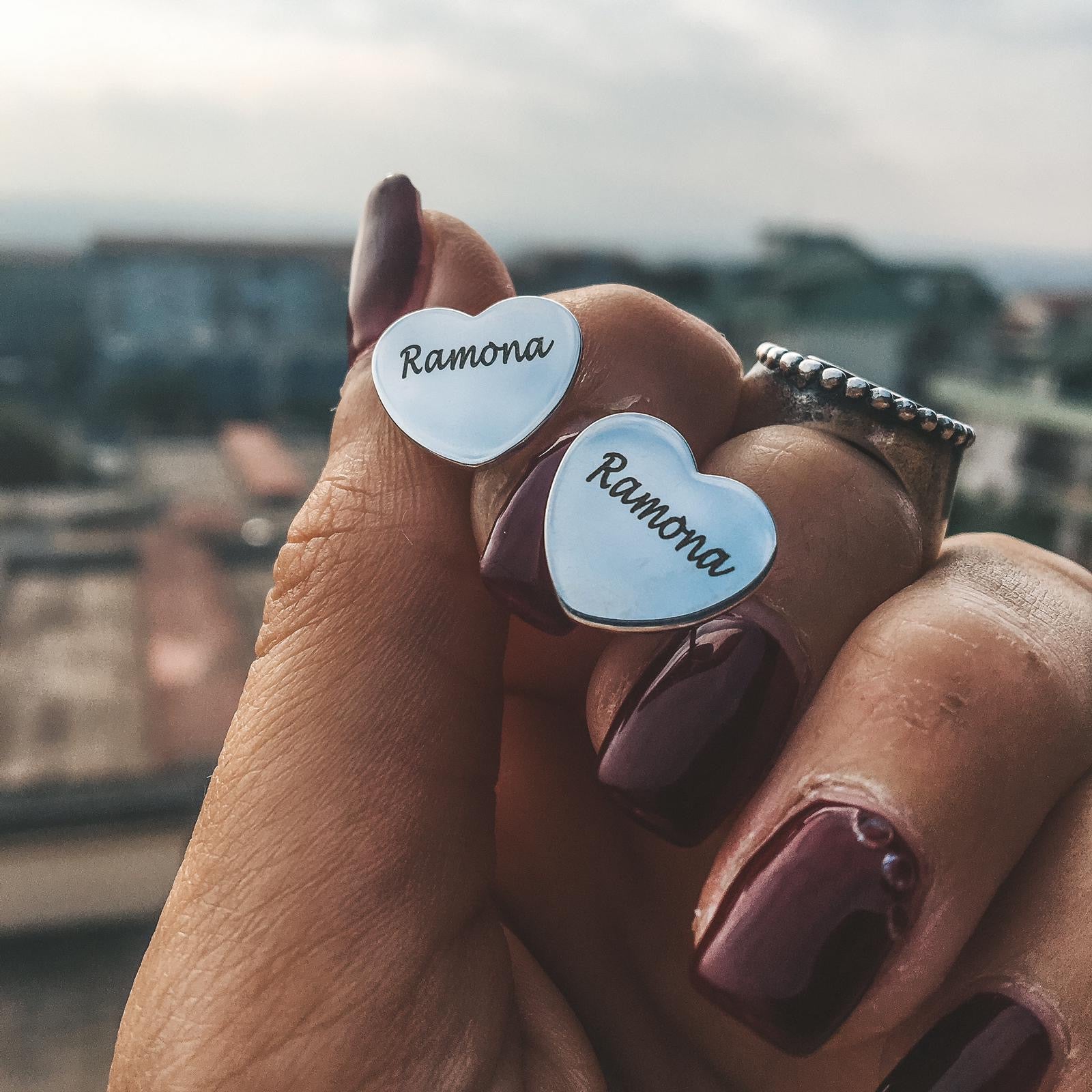 RabiossaJewels. Orecchini cuore lobo personalizzati. Argento925 (4452950868031)