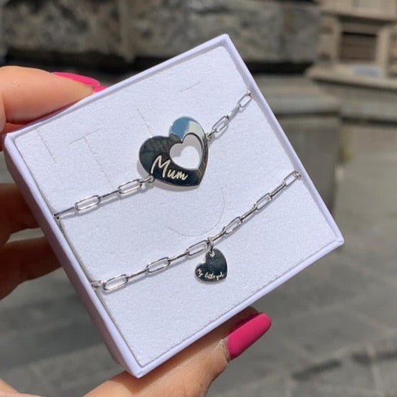 RabiosaJewels. Duo bracciali Mom&Girl. argento 925. foto nello scatolino..