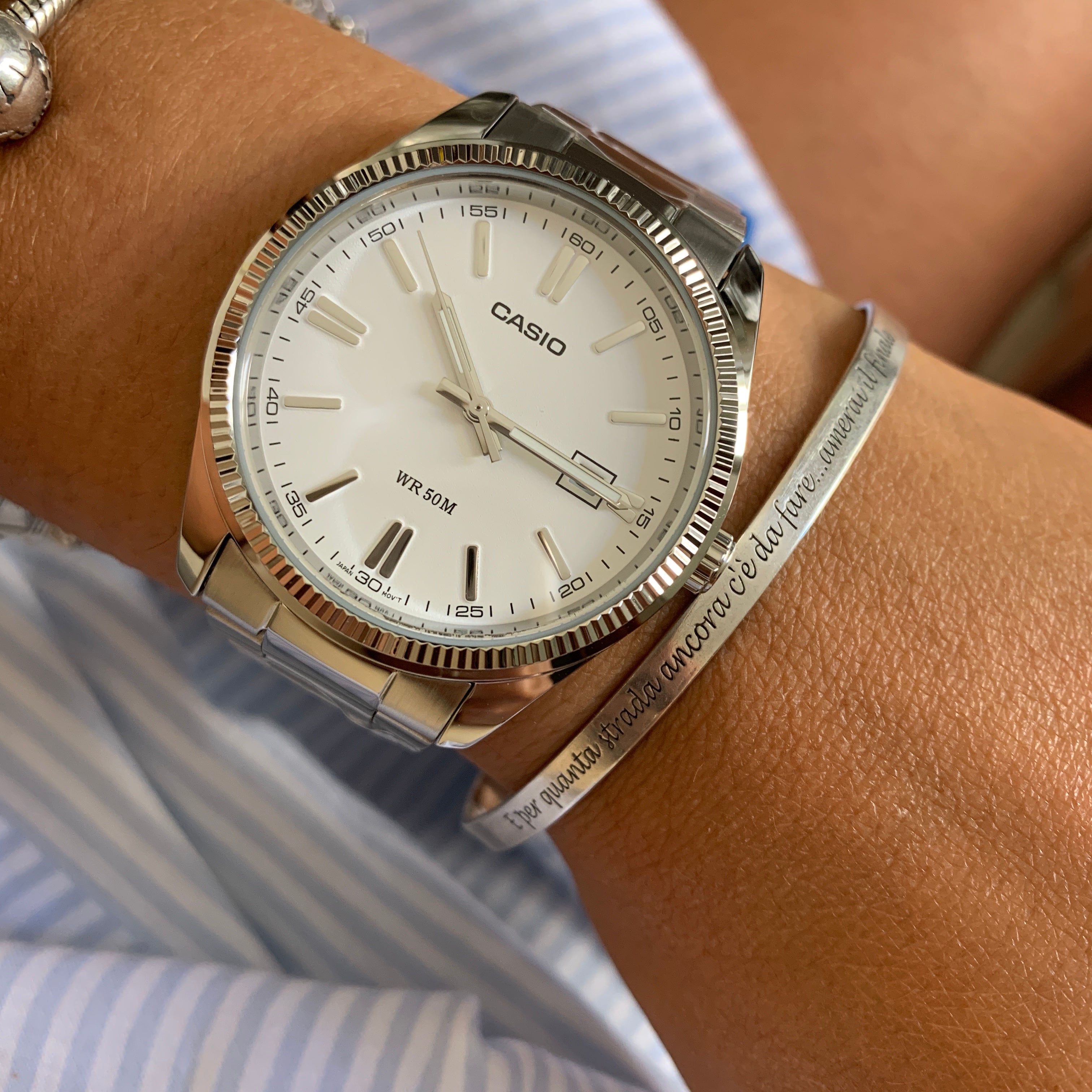 RabiosaJewels. Casio special da 39mm con quadrante bianco e segnatempo silver. personalizzabile (4770016526399)