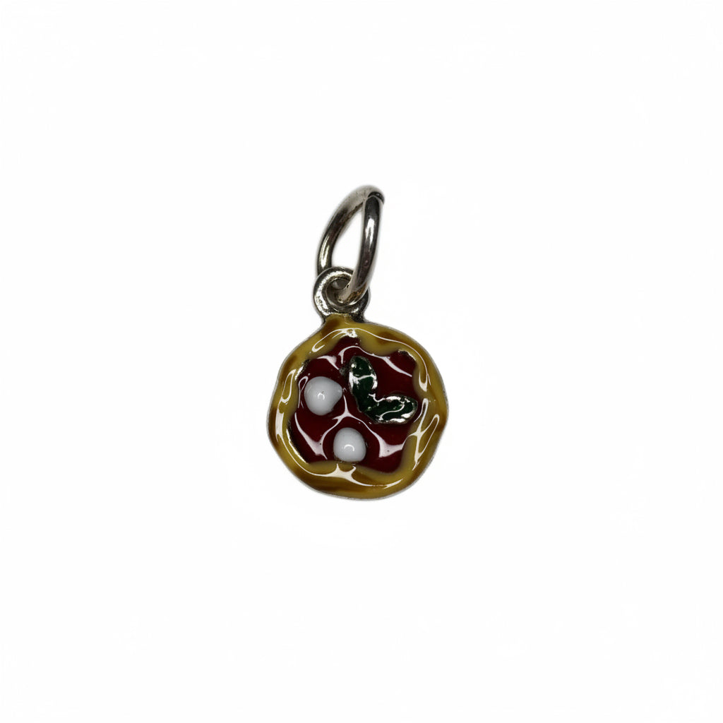 RabiosaJewels. ciondolo pizza napoletana smaltata a caldo. argento 800.