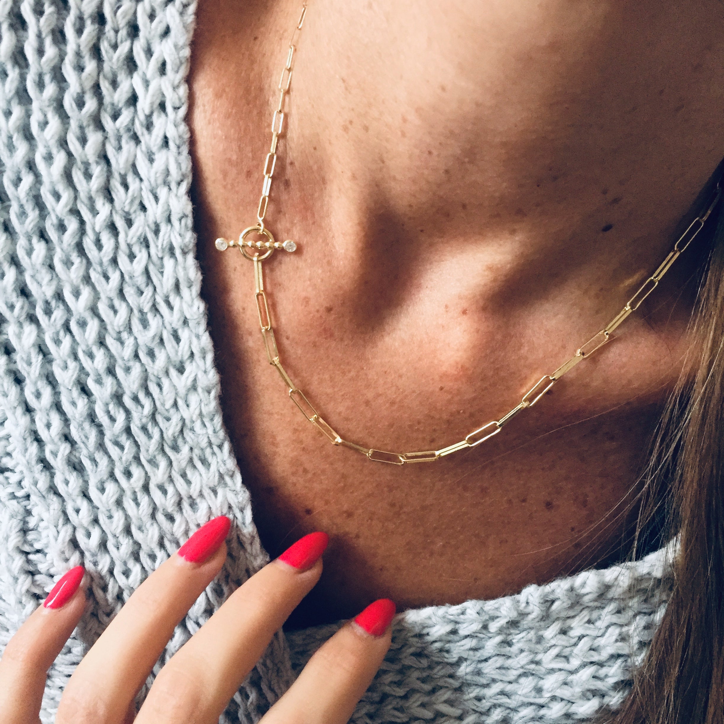 RabiosaJewels. Collana amira argento925 gold. foto indossata