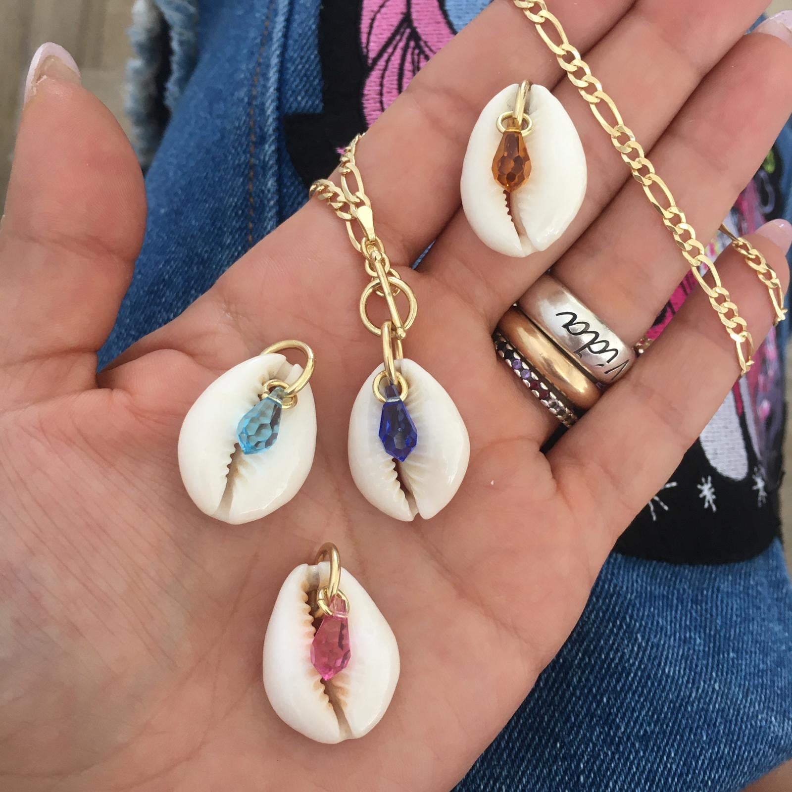 RabiosaJewels_collana shell con conchiglia e prisma colorato in argento925. (4687198126143)