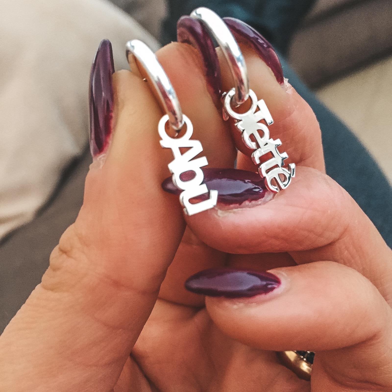 RabiosaJewels. mono hoop con nome o parola in argento925. (4452943069247)