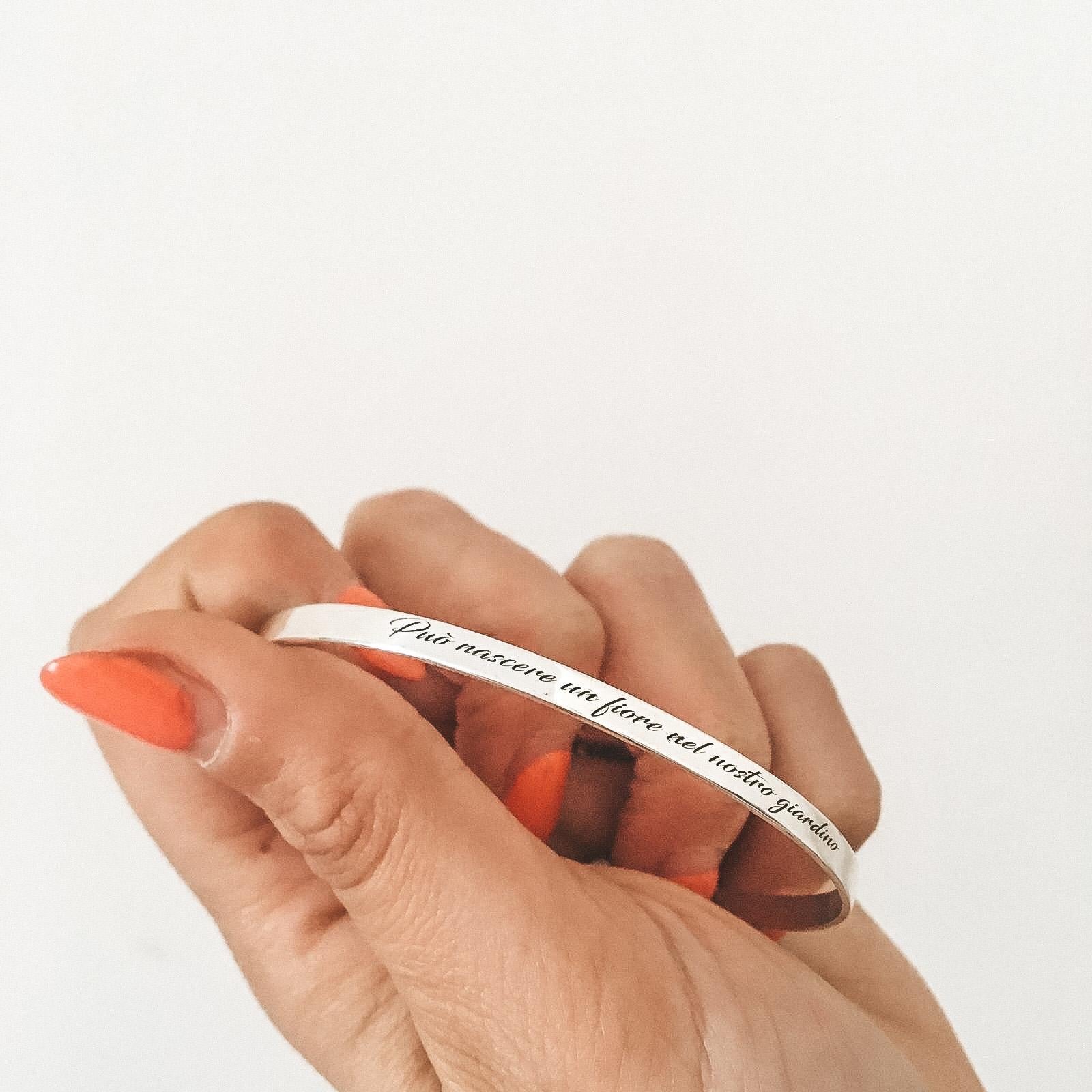 Rabiosajewels. bracciale rigido modello schiava. 4/5 mm. personalizzato: può nascere un fiore nel nostro giardino.argento 925 (4526021443647)
