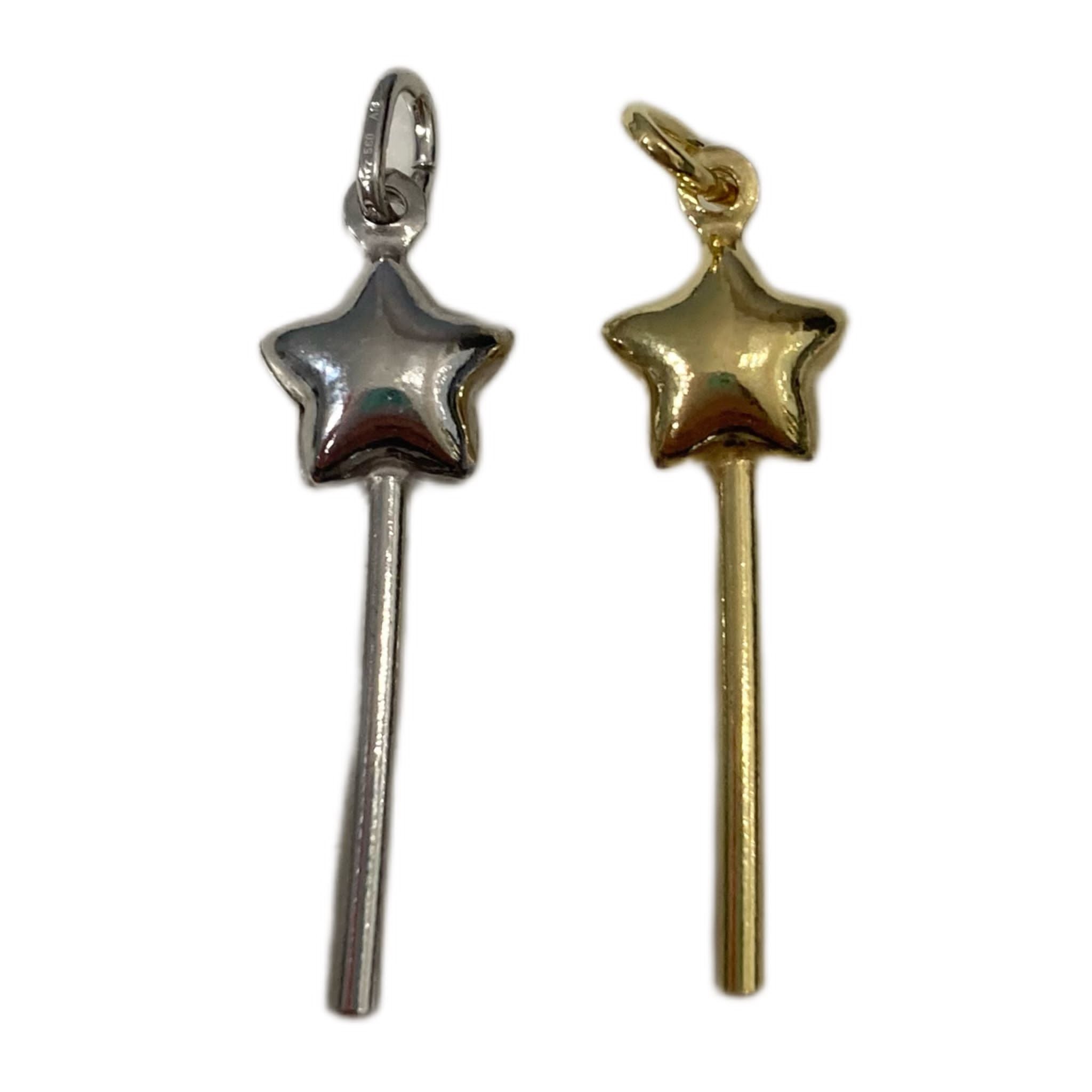 RabiosaJewels. ciondolo bacchetta magica bomby con effetto 3D in argento925. disponibile silver o gold