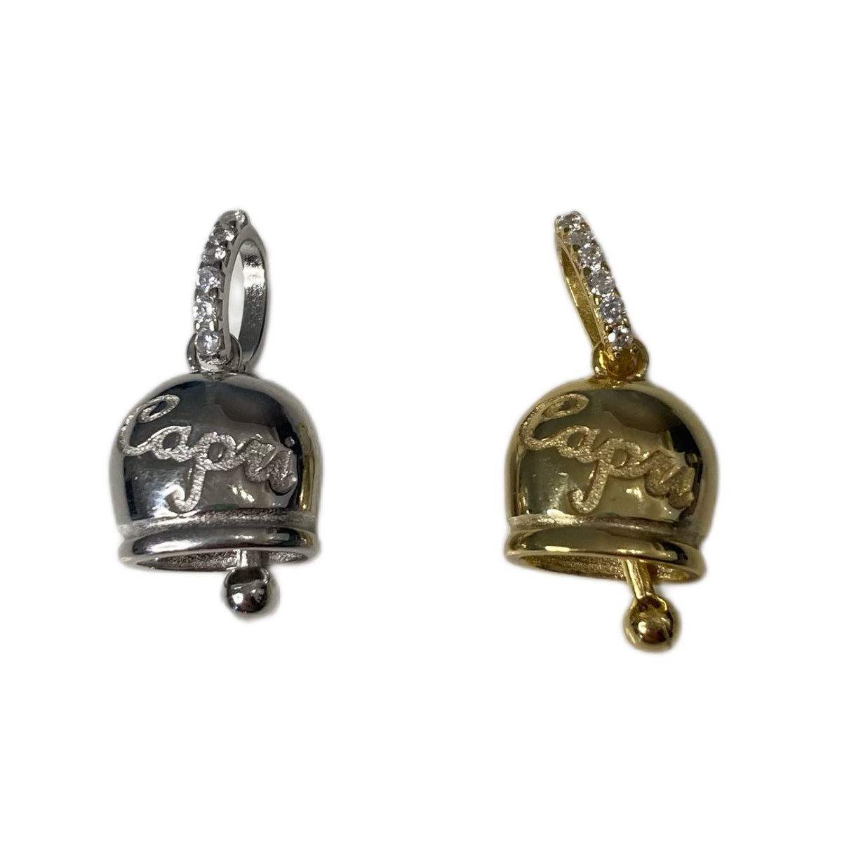 Collana Alessia Martucci Con Campanella Di Capri E Zirconi Rosso Rubin Placcata Oro 18k Bloom Oro Gioielleria 834
