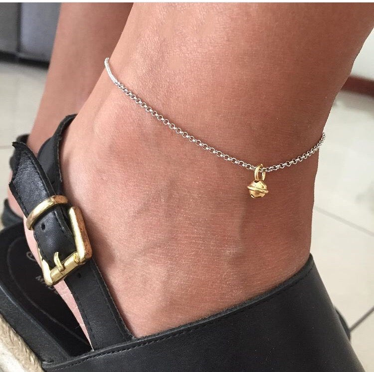 cavigliera roll con ciondolo a scelta. rabiosajewels.argento925.anklet.cavigliera personalizzata.cavigliera con ciondolo