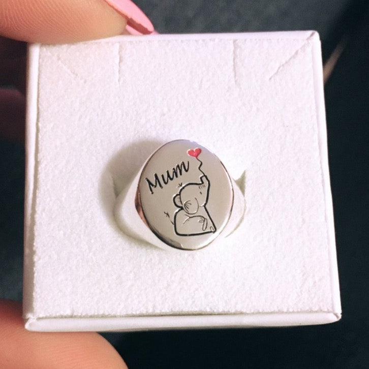 chevalier da anulare donna personalizzato in argento 925. Rabiosa Jewels. confezionato