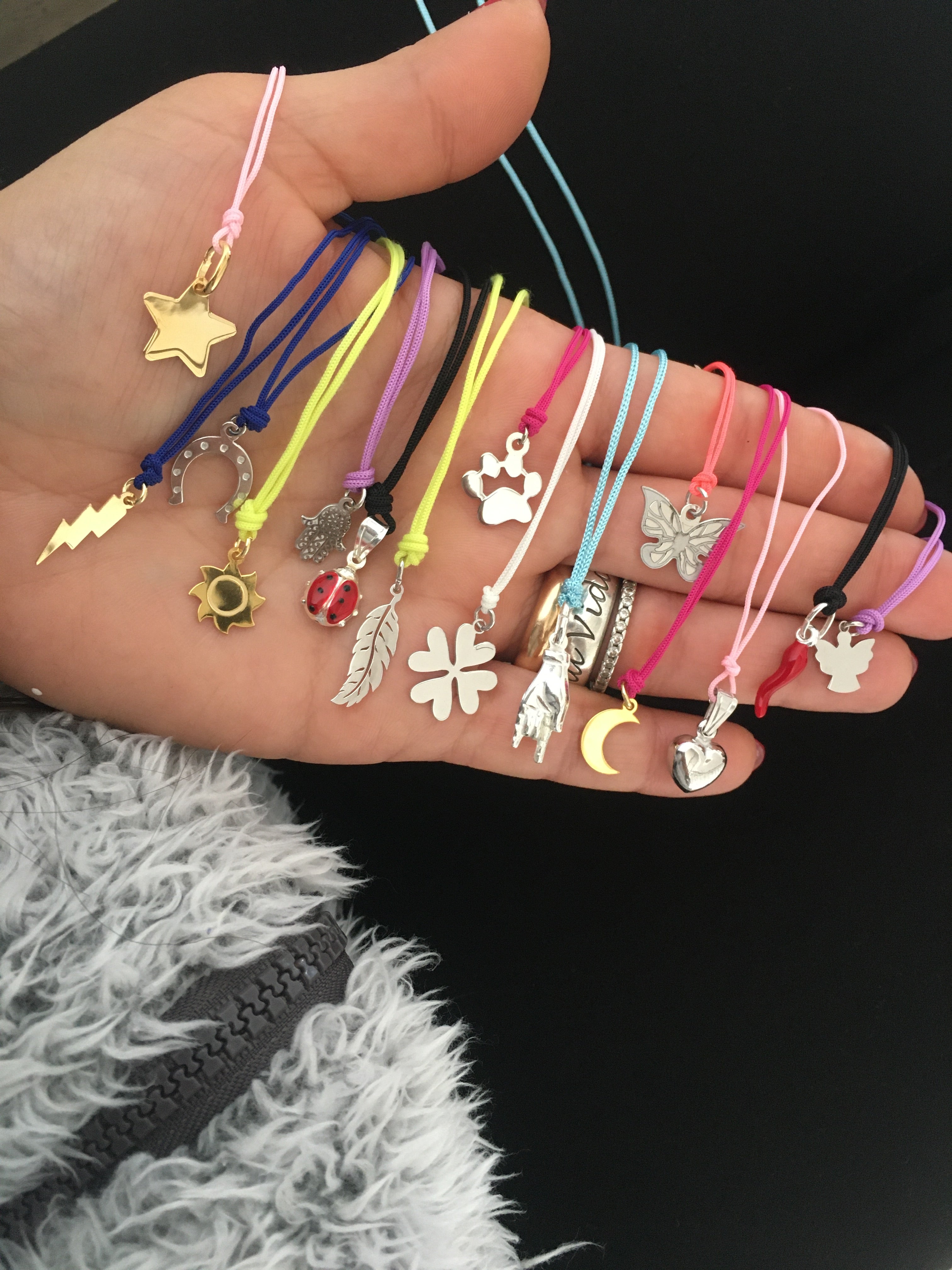 Cordoncino Colorato con CIONDOLO ARGENTO 925 (6089831874752)