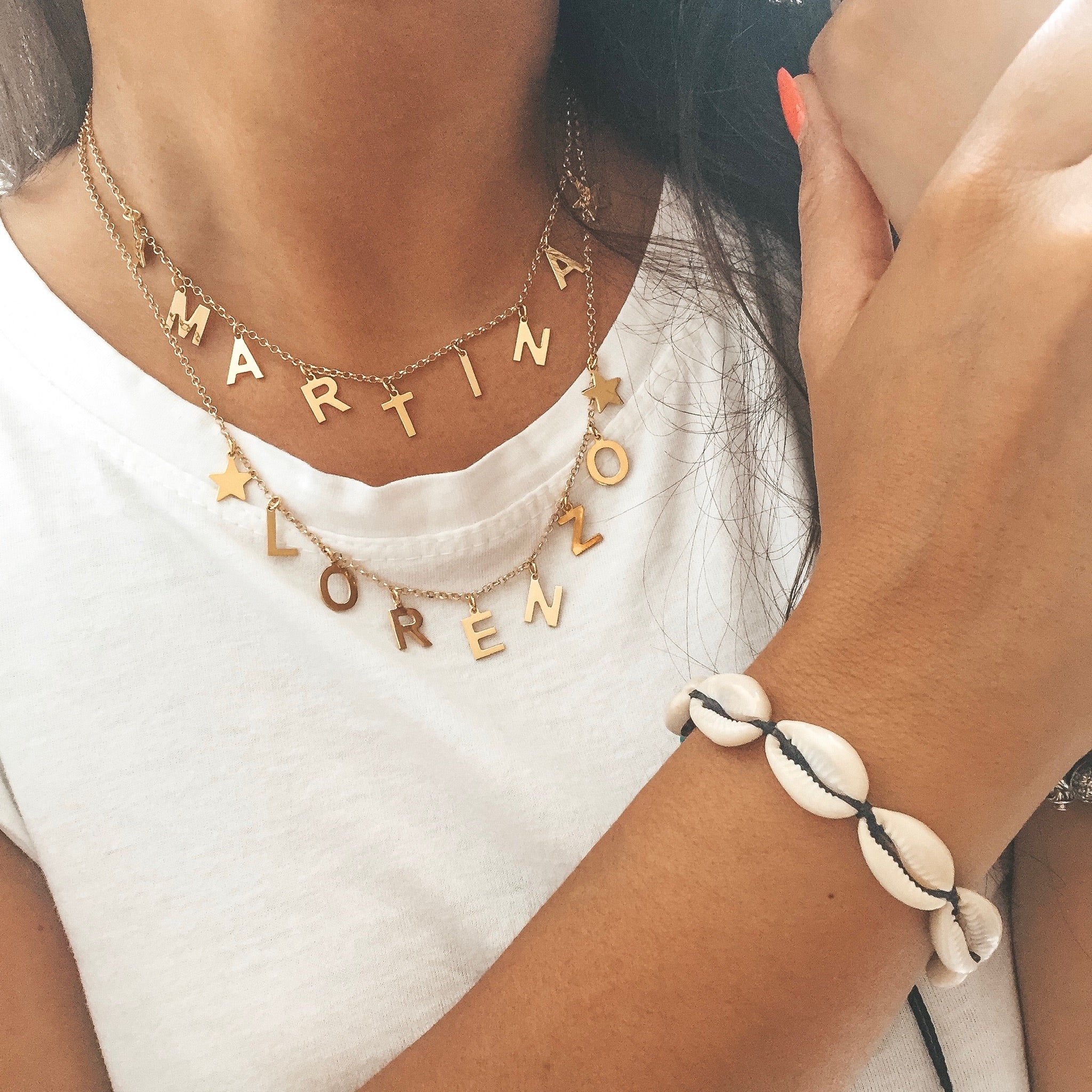 collana lettering. rollò con lettere lisce. gold. rabiosajewels (4379837333567)