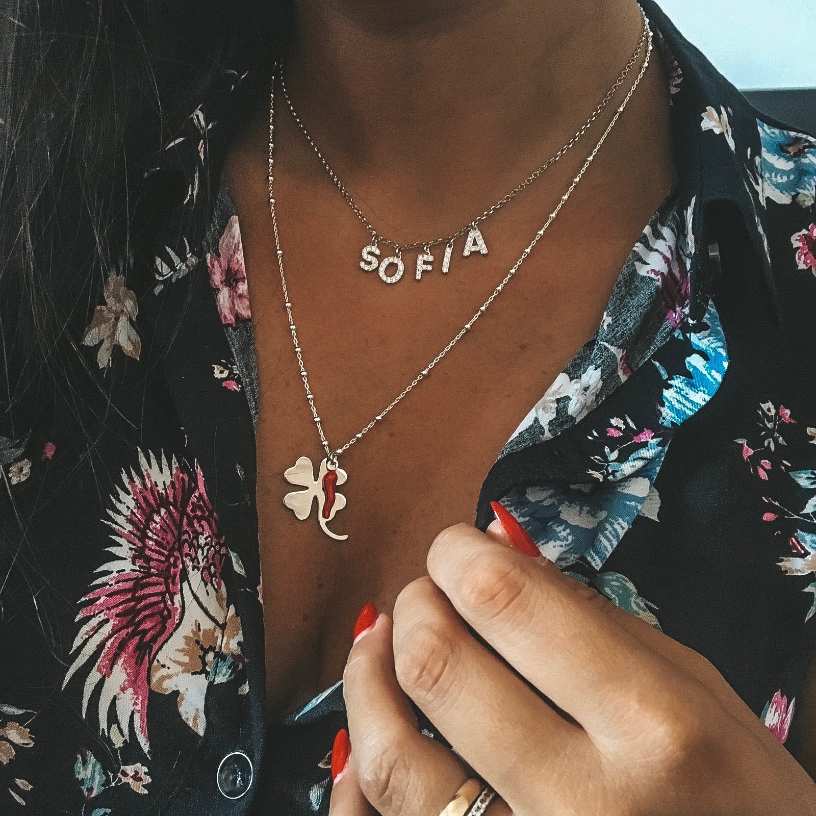 collana lettering. lettere zirconi. argento 925 silver. rabiosajewels (4379837333567)