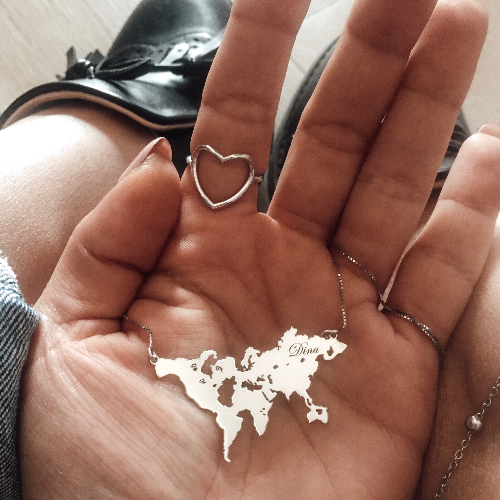 Collana mondo personalizzata. argento925 silver. rabiosajewels (4379655045183)