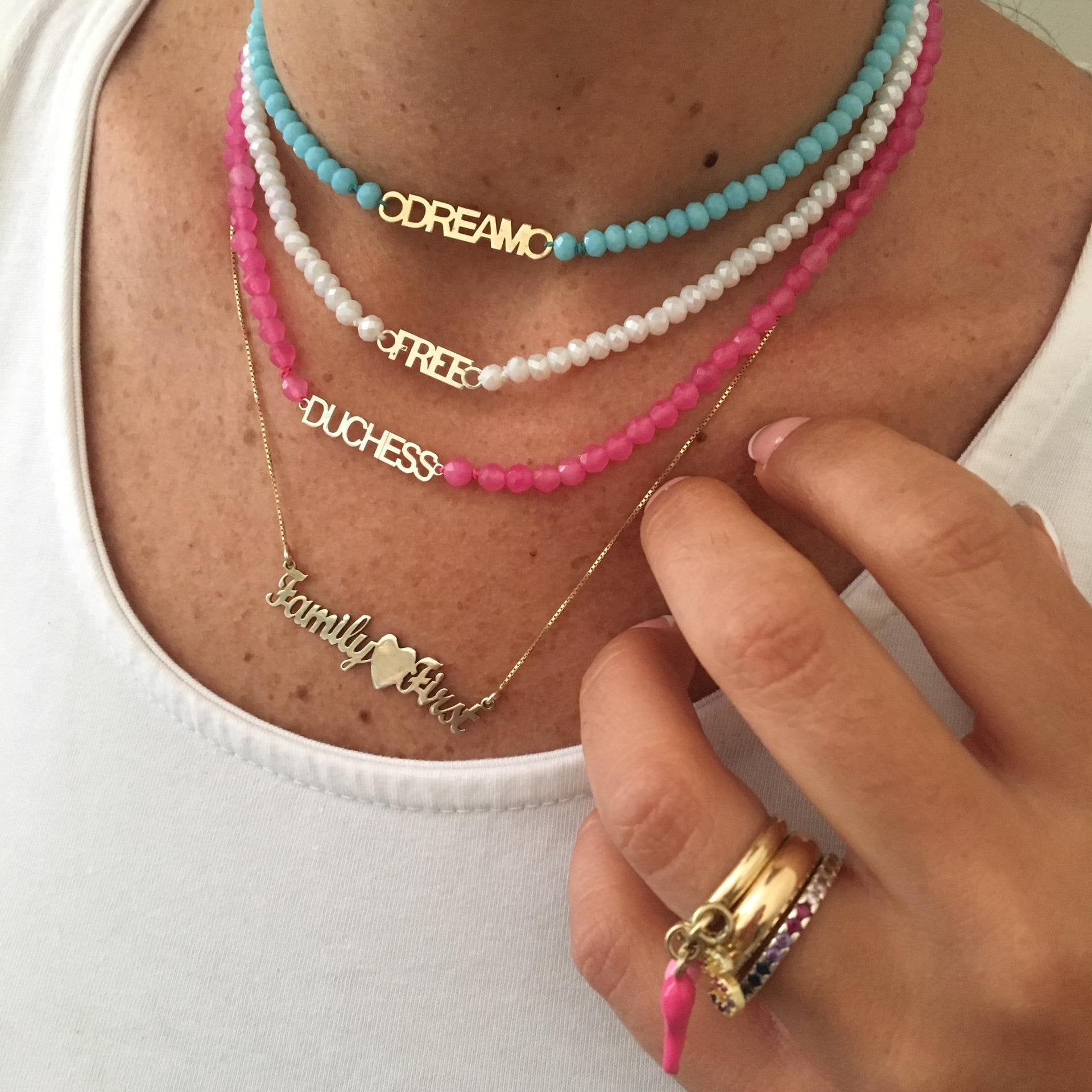 collana nome con cristalli colorati. argento925. silver. gold. rabiosajewels (4379068923967)