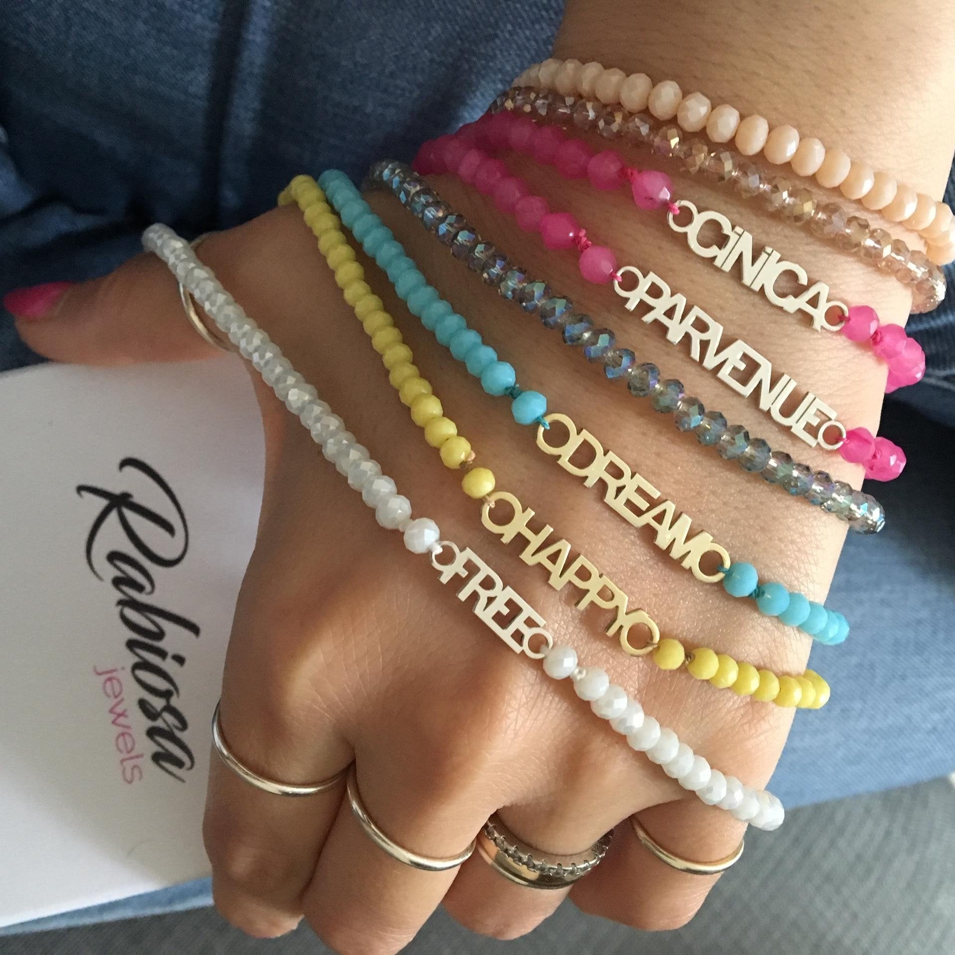 collana nome con cristalli colorati. argento925. silver. gold. rabiosajewels. (4379068923967)