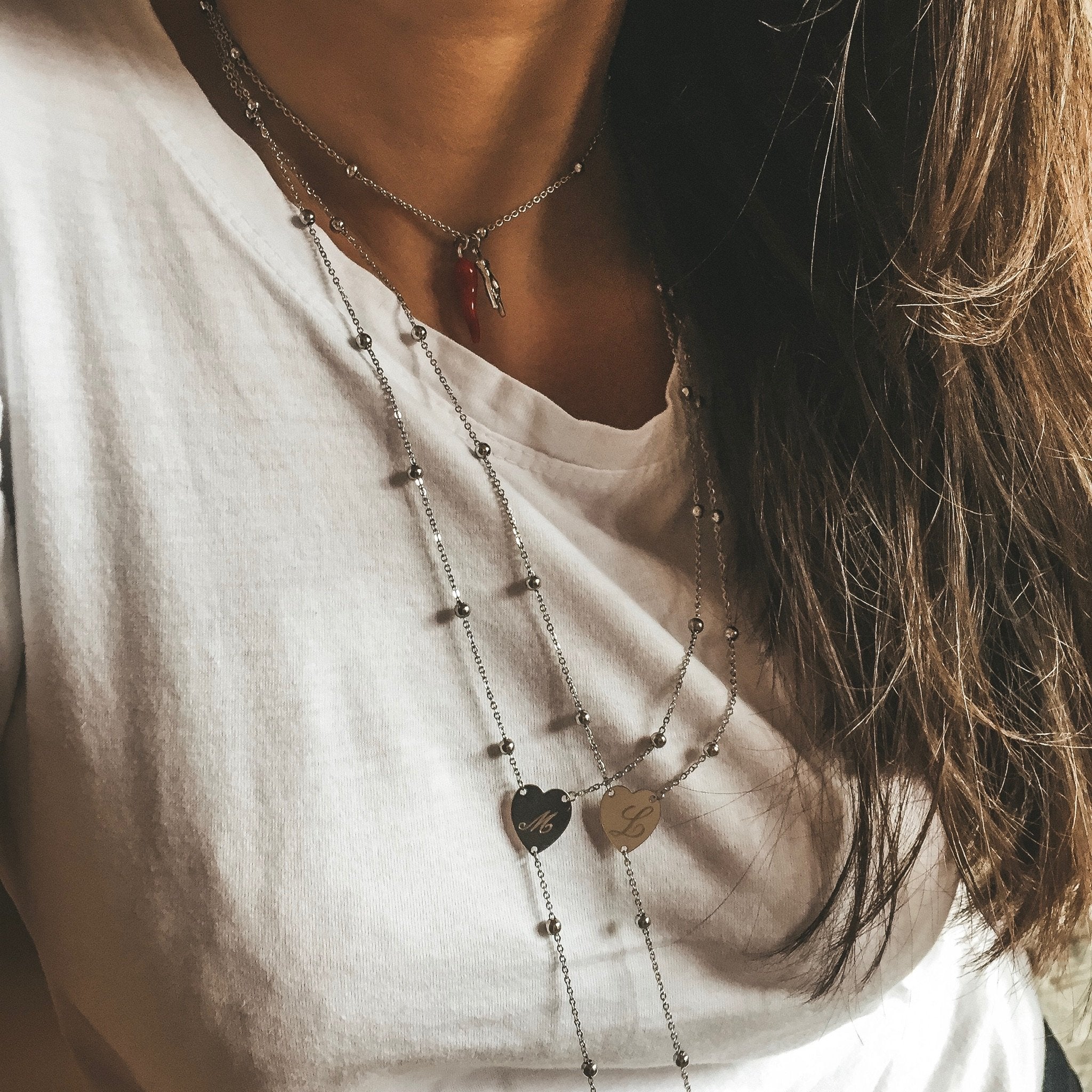 collana simil rosario con cuore centrale personalizzato. argento925. rabiosajewels (4380148662335)