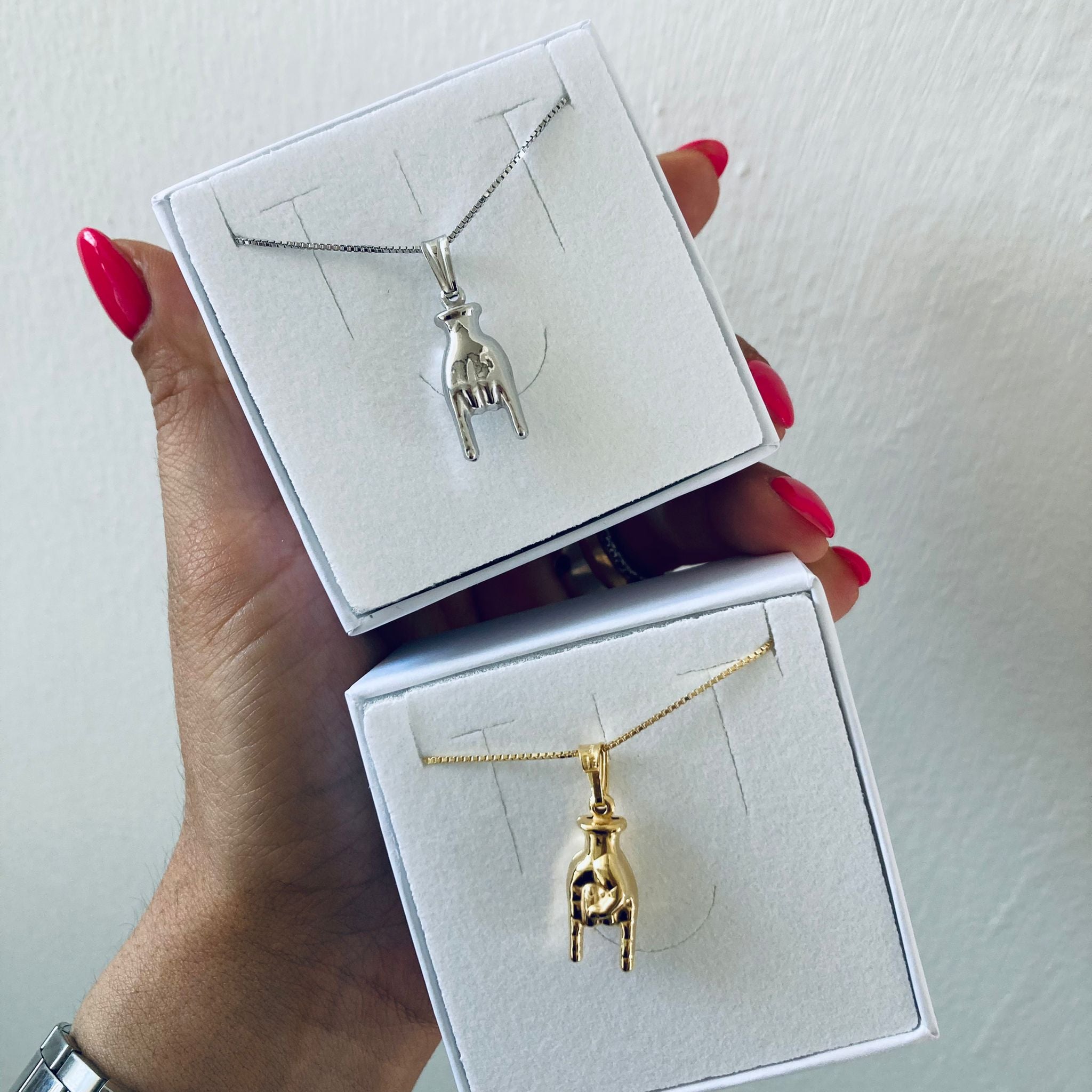 RabiosaJewels. collana in argento925 con corna portafortuna. versione silver o gold