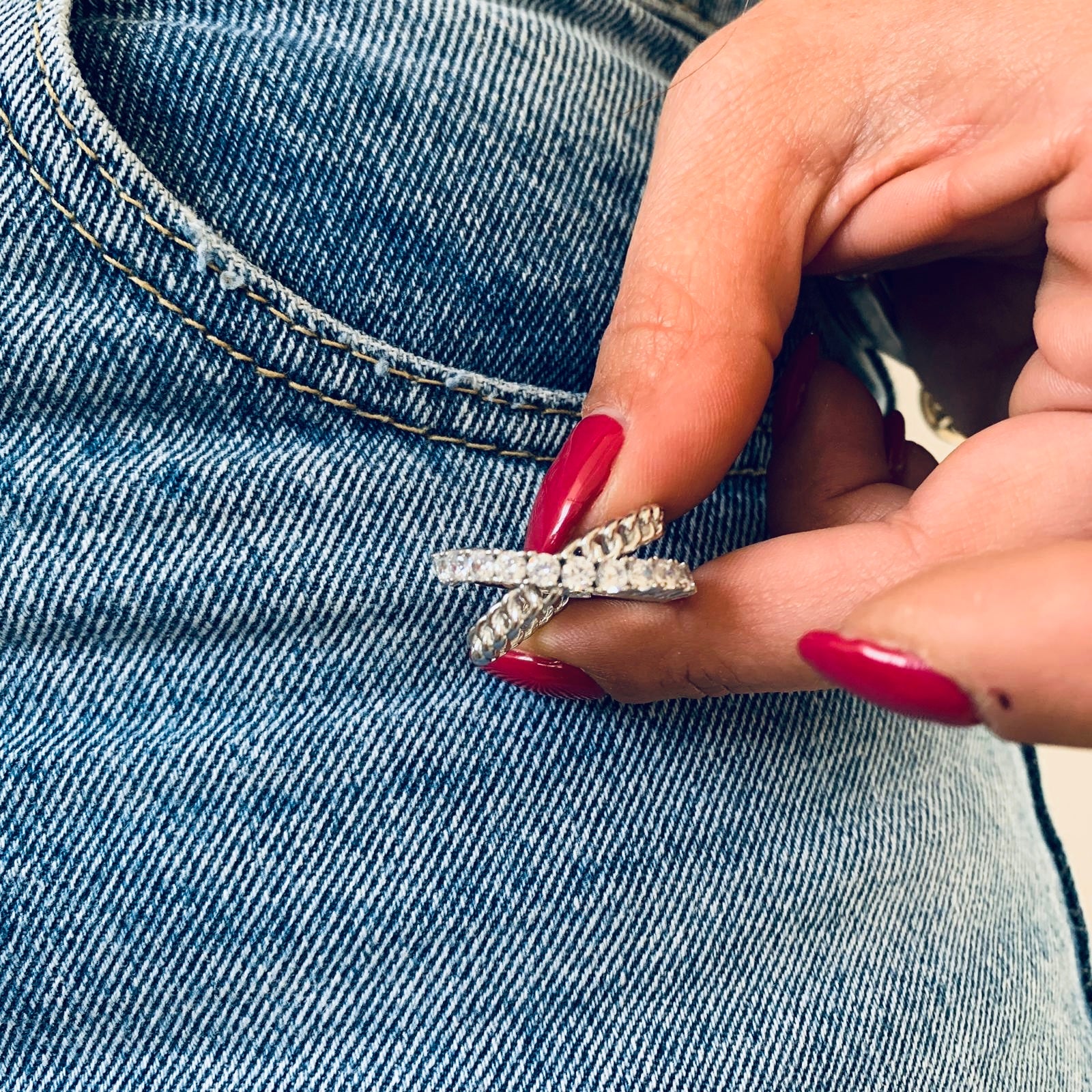 anello intreccio di catena groumetta e giro di zirconi in argento 925. regolabile. RabiosaJewels