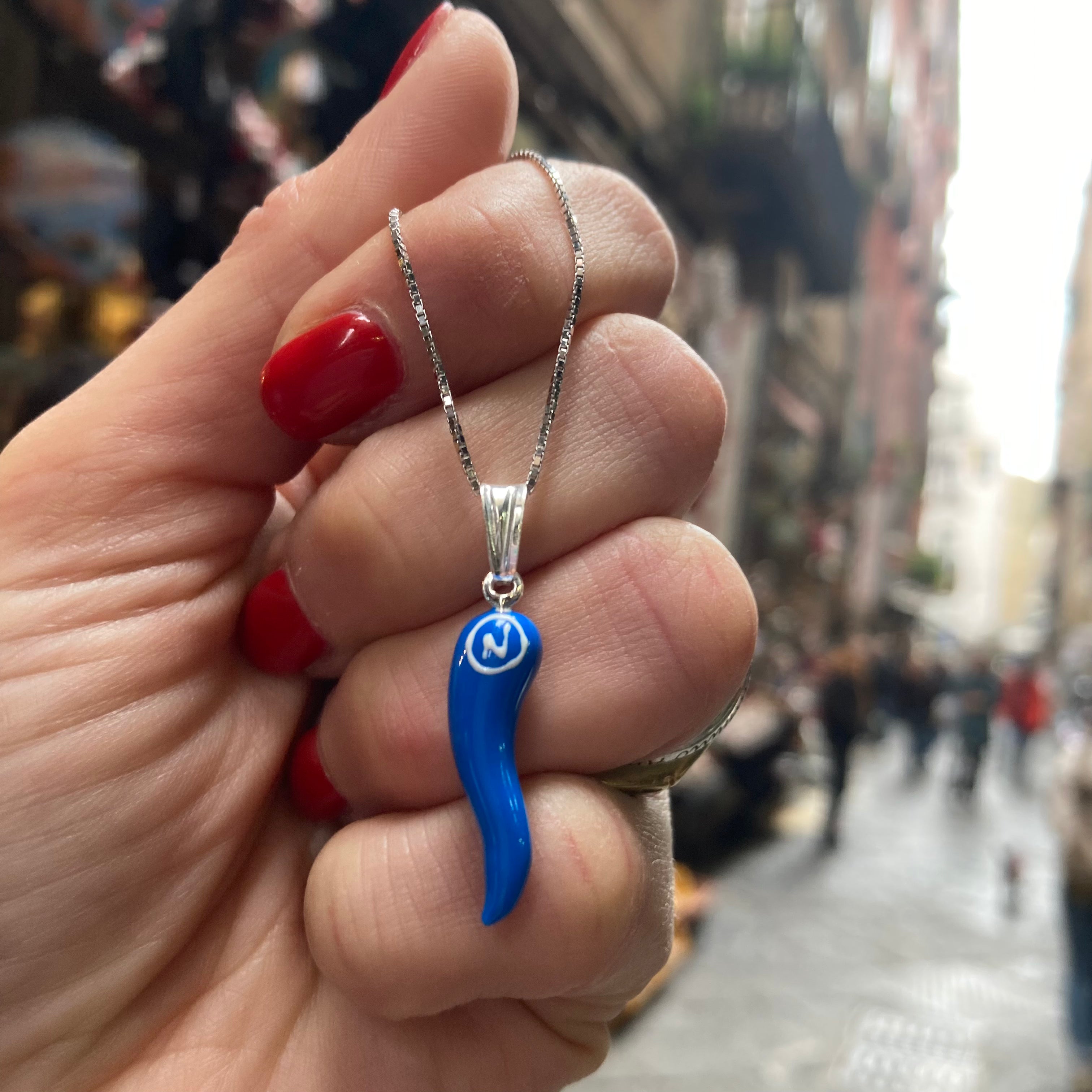 collana con corno forza napoli in argento 925. RabiosaJewels