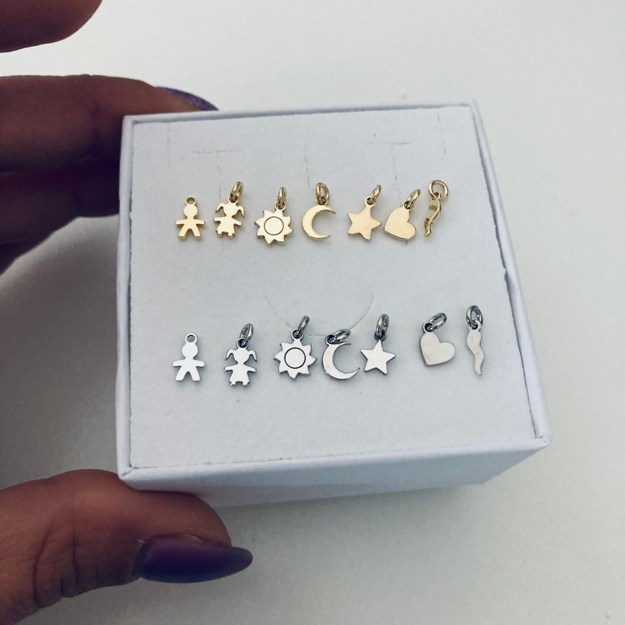 micro charms da abbinare a mono orecchino con zirconi. argento 925. RabiosaJewels