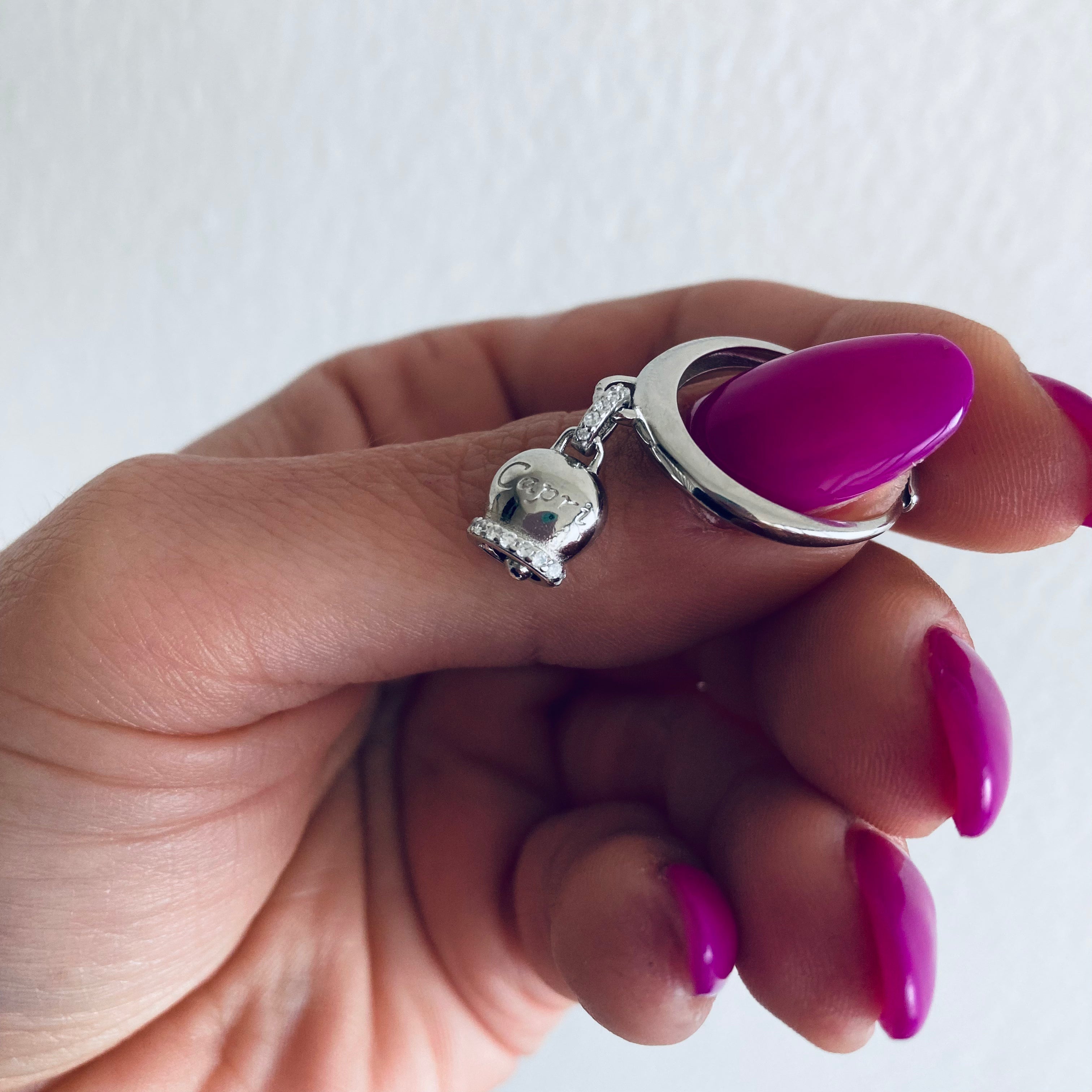 anello campanella di Capri in argento 925 con giro di zirconi. RabiosaJewels