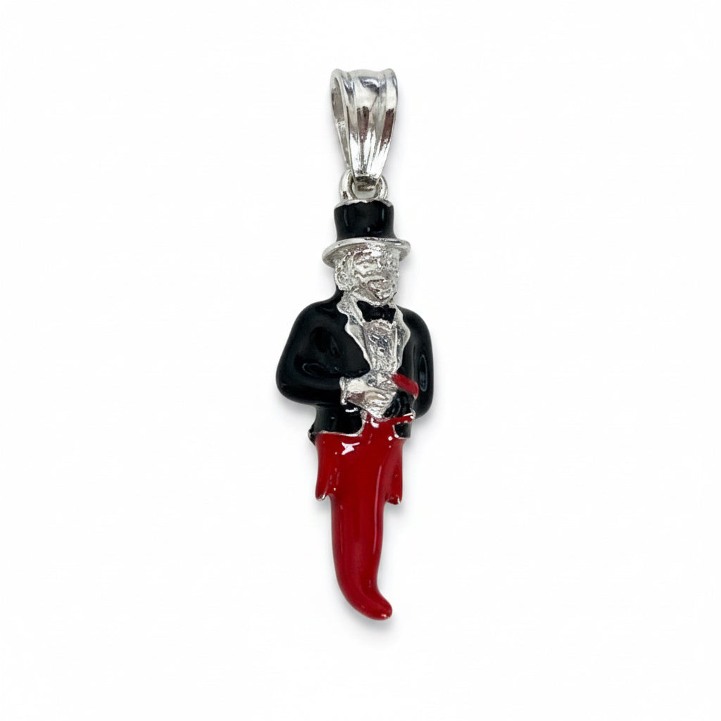 ciondolo corno scartellato in argento 925 smaltato a caldo. RabiosaJewels