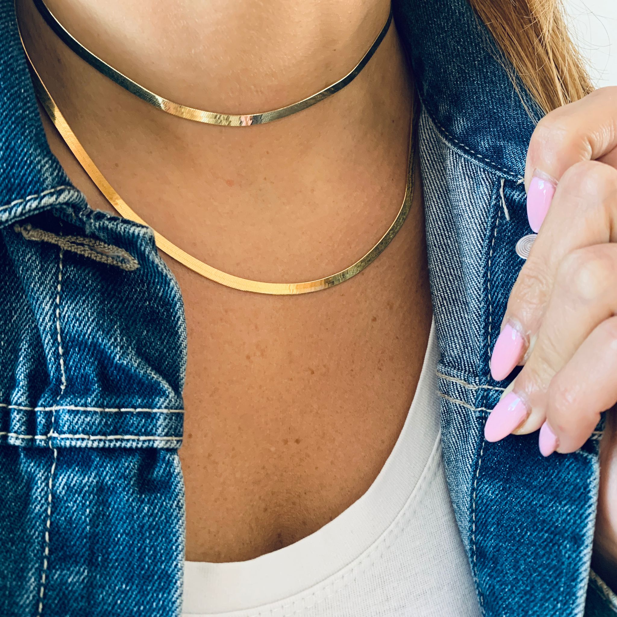 collana snake in argento 925 di rabiosajewels. lunghezza 35cm o 45cm. disponibili in galvanica oro e silver.collana regolabile. collana piatta