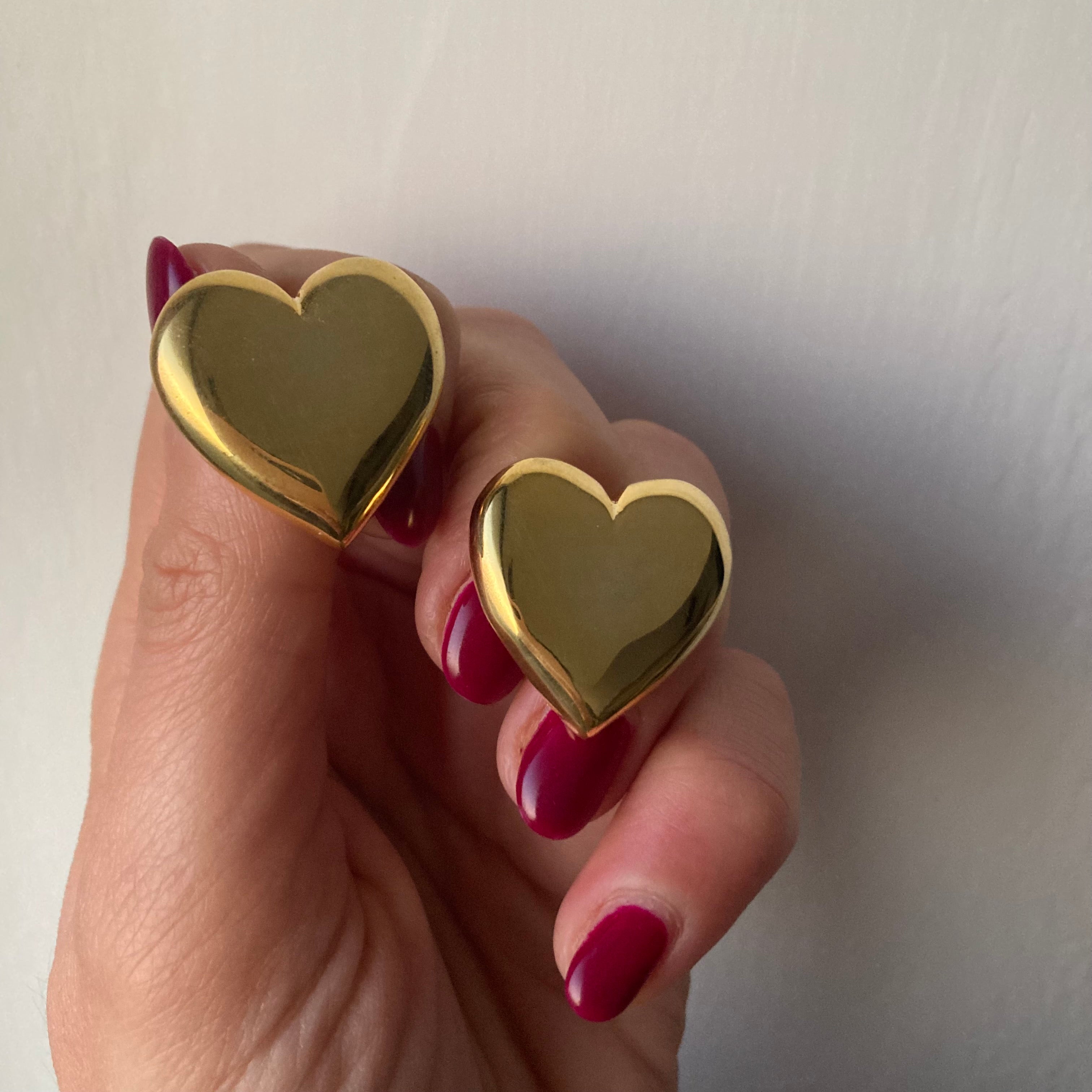 Orecchini Cuore maxi Lobo di rabiosajewels in argento 925. versione gold