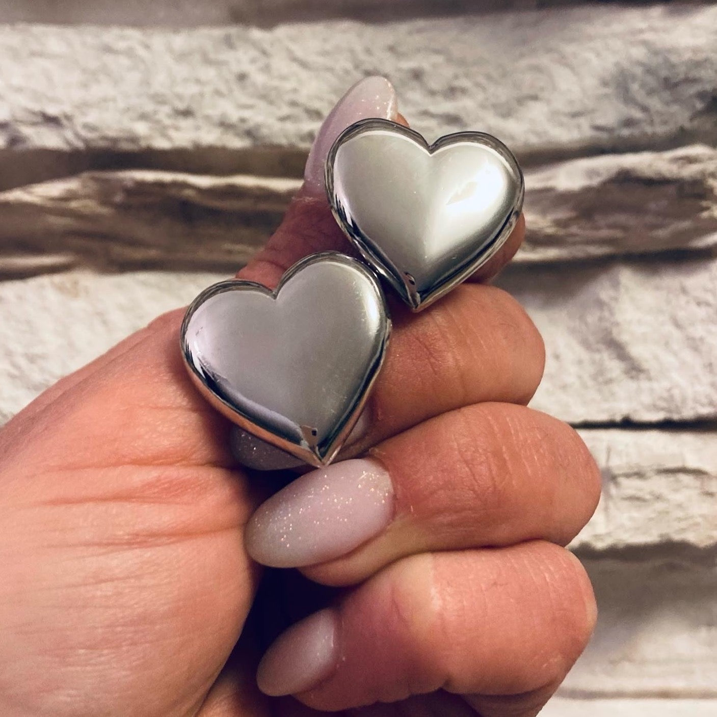 Orecchini Cuore maxi Lobo di rabiosajewels in argento 925. versione silver