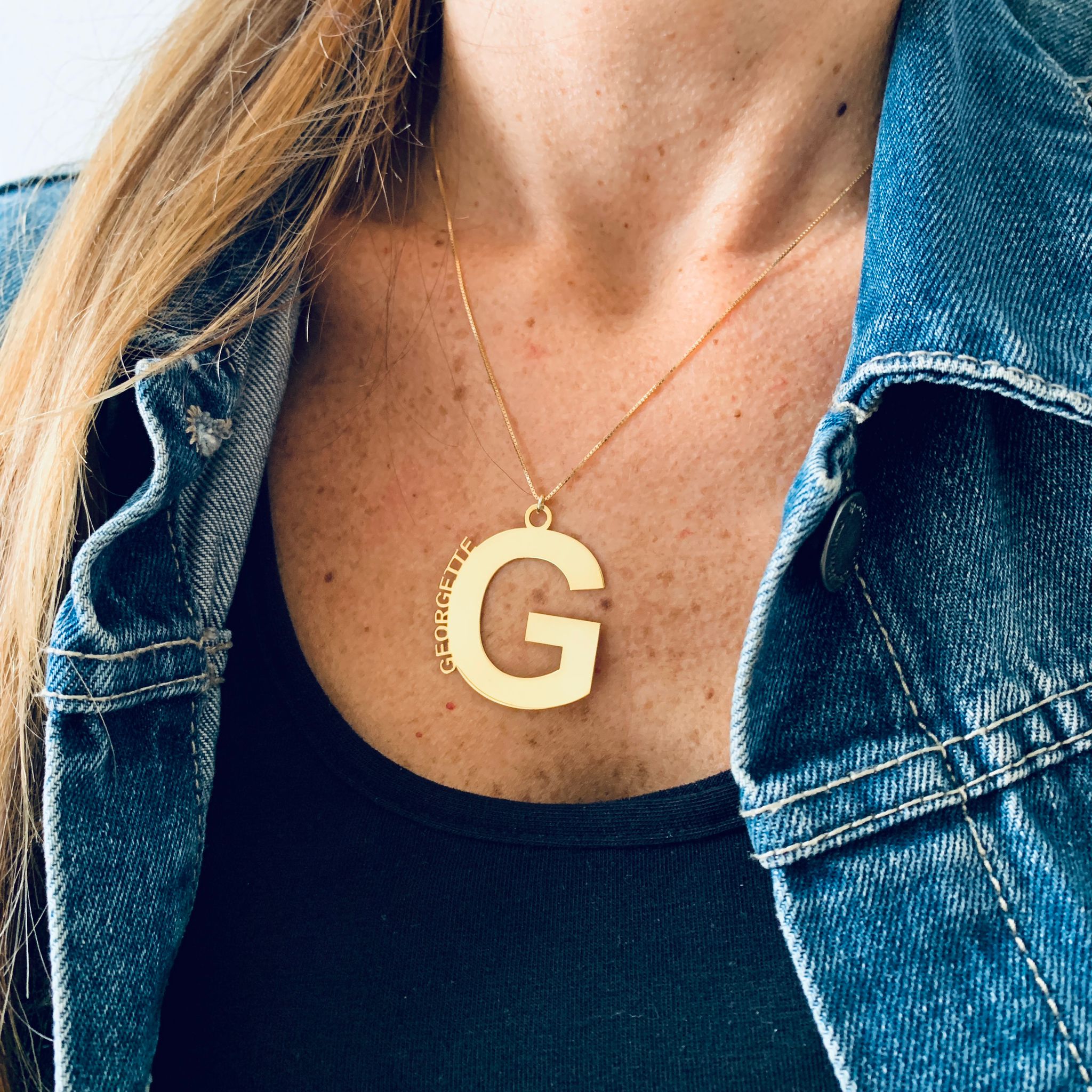 collana con ciondolo iniziale più nome. argento 925.rabiosajewels