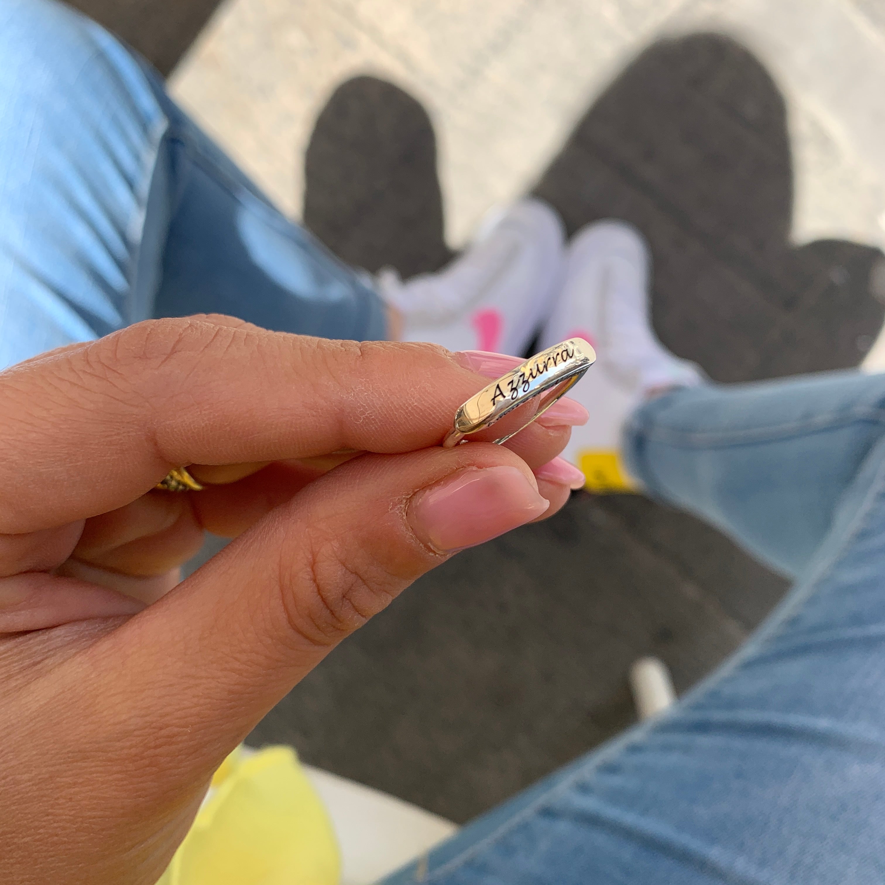 rabiosajewels. anello label regolabile e personalizzato. foto sopra. ring.