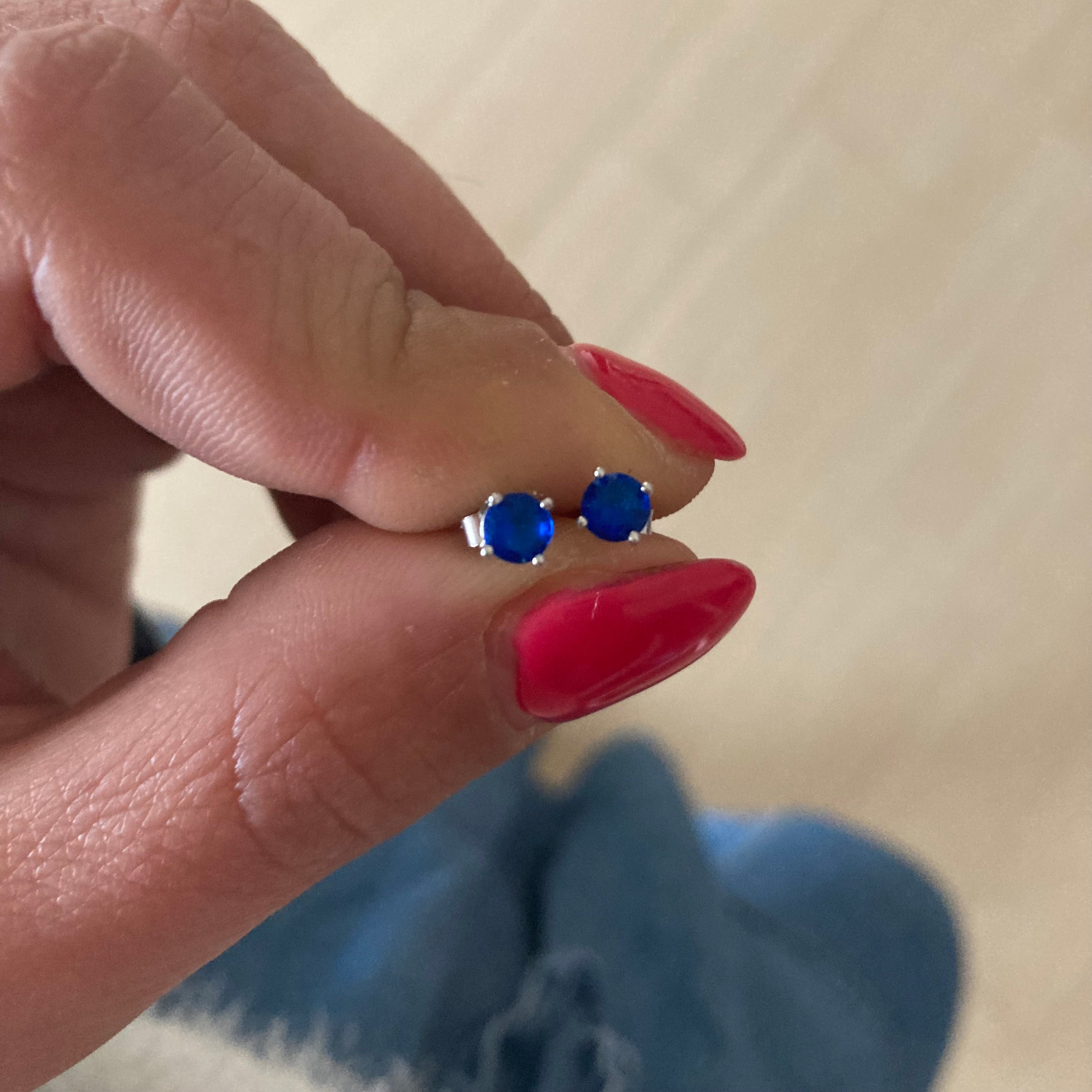 orecchini punto luce blu_argento 925_rabiosajewels_misura 4mm