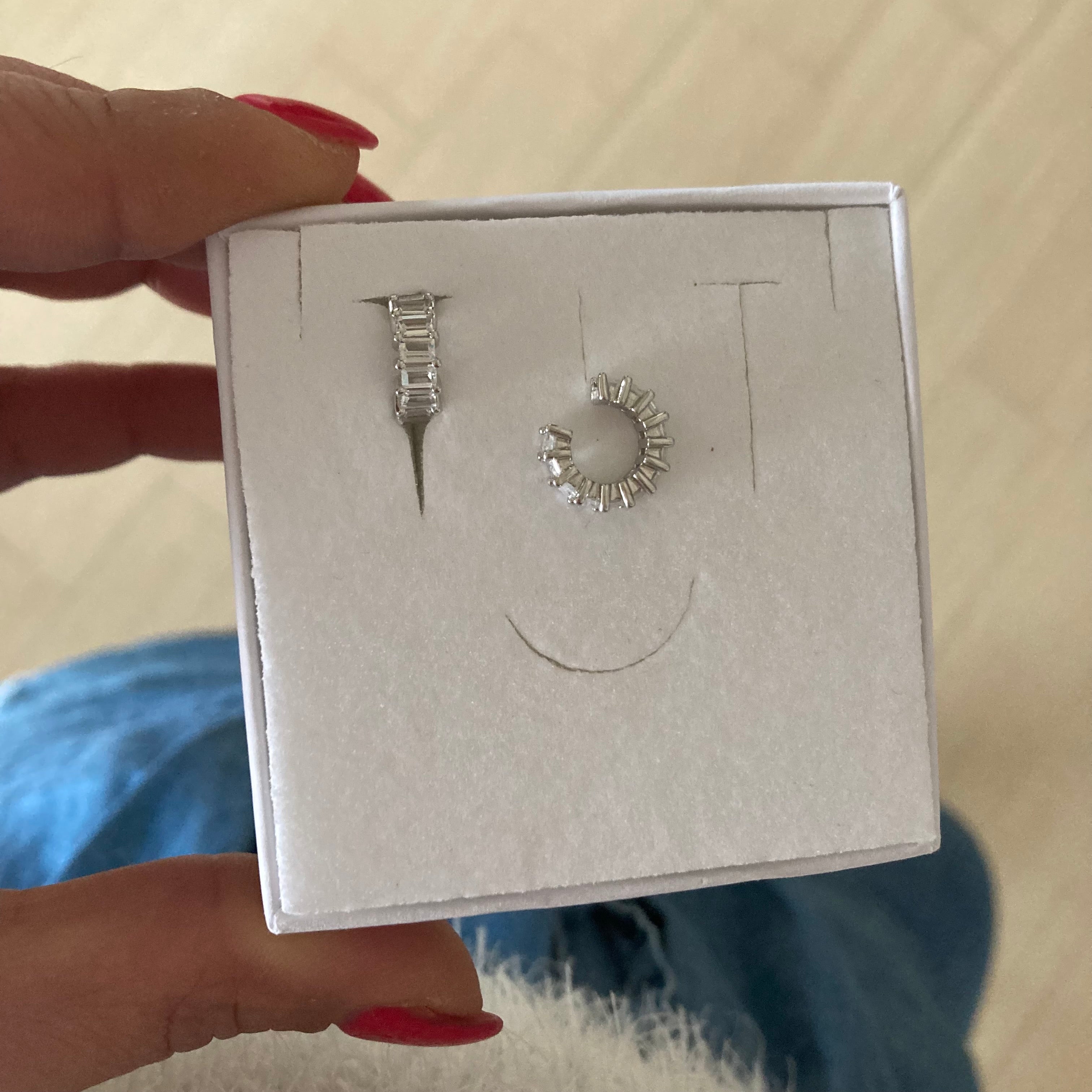 earcuff baguette con zirconi a taglio baguette bianchi_rabiosaJewels_silver_argento 925