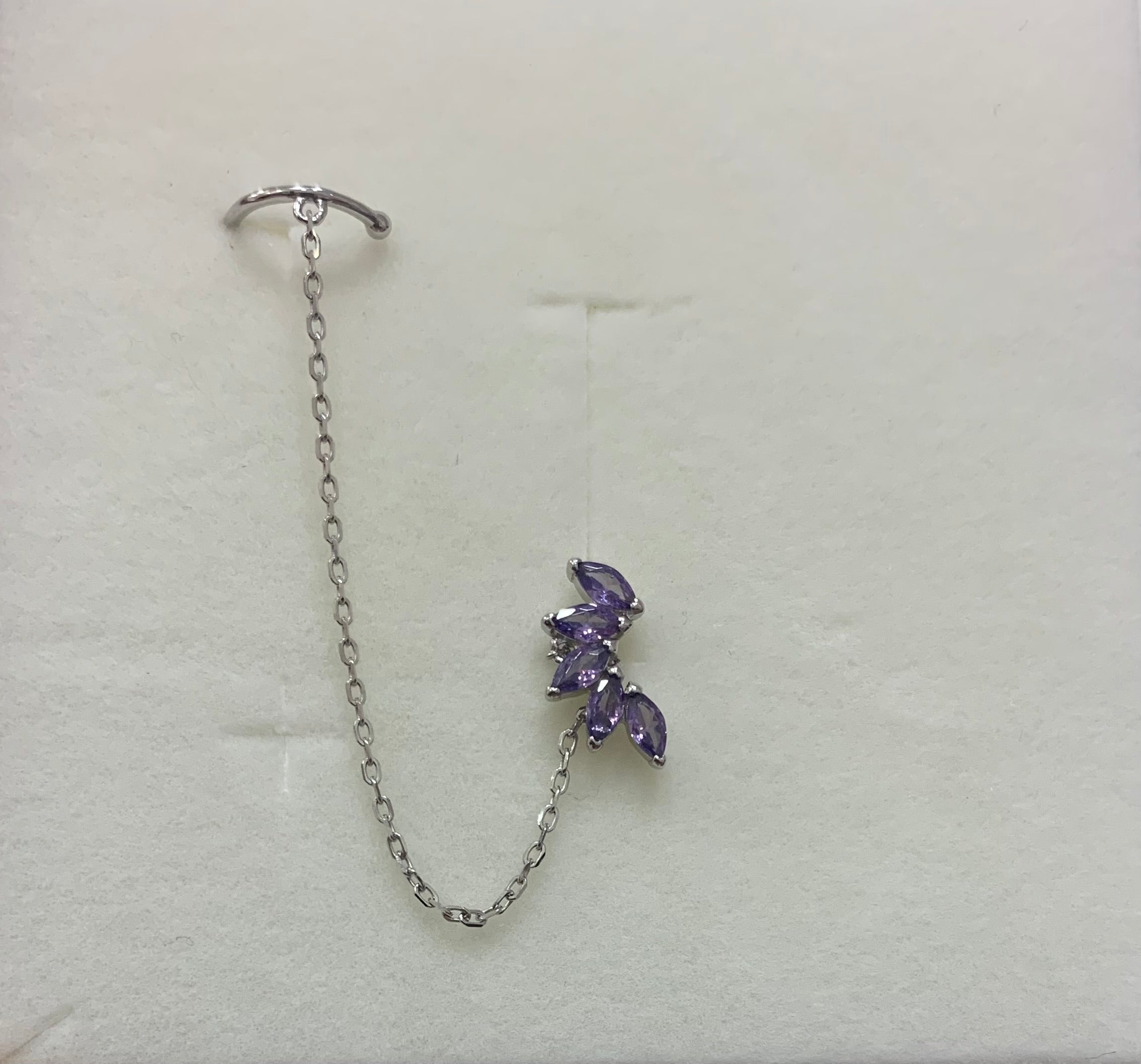 Mono Orecchino PETALI ZIRCONI con earcuff