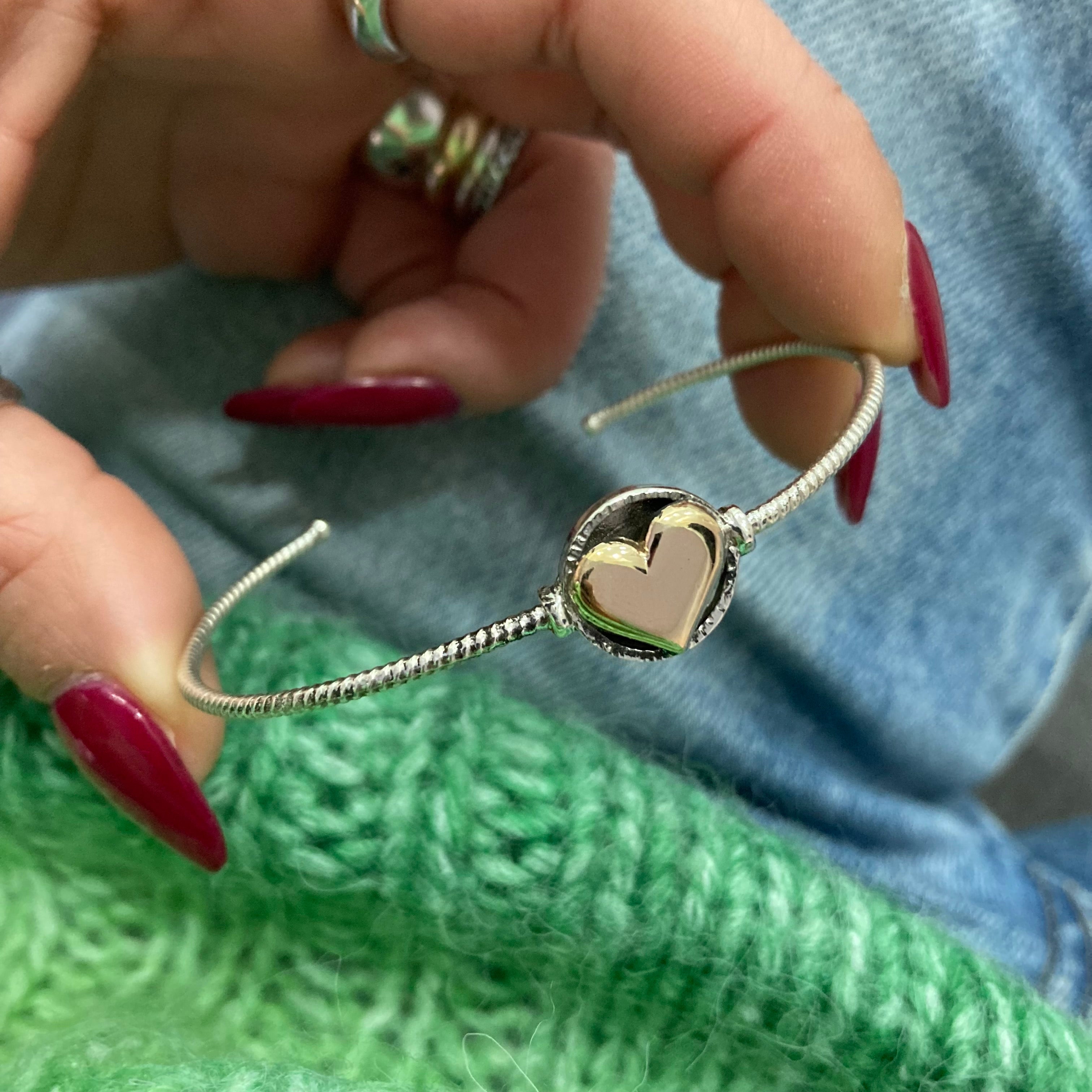 Bracciale cuore bicolor in argento 925 di RabiosaJewels 