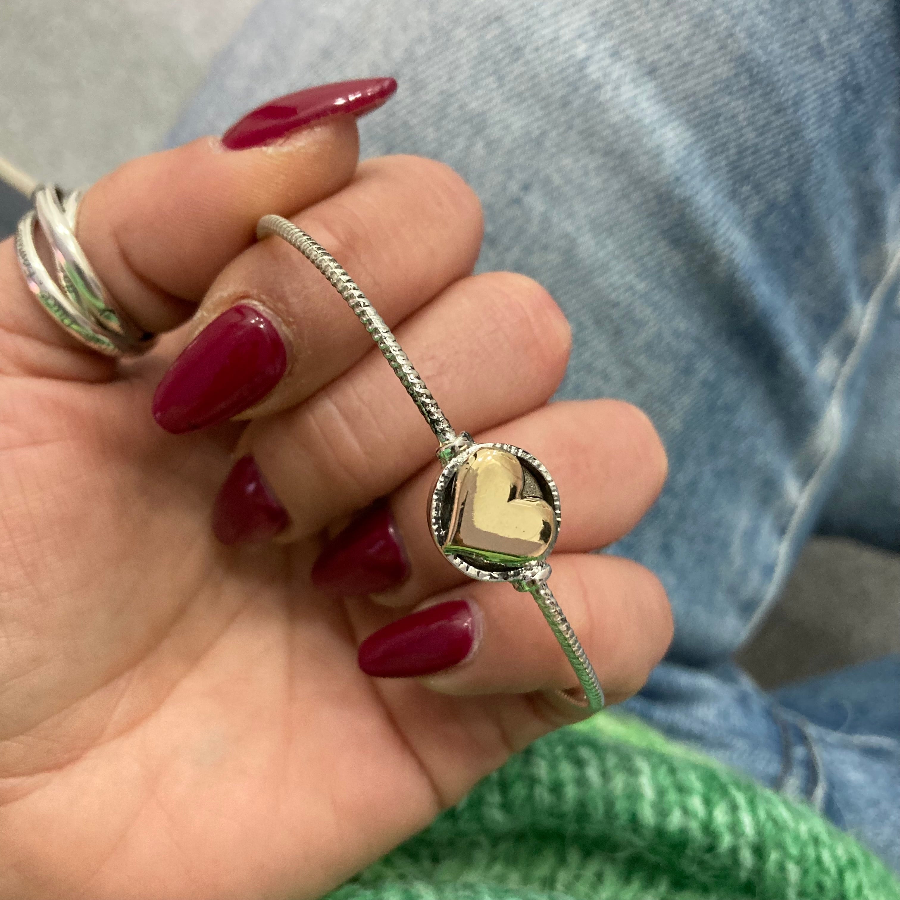 Bracciale cuore bicolor in argento 925 di RabiosaJewels 