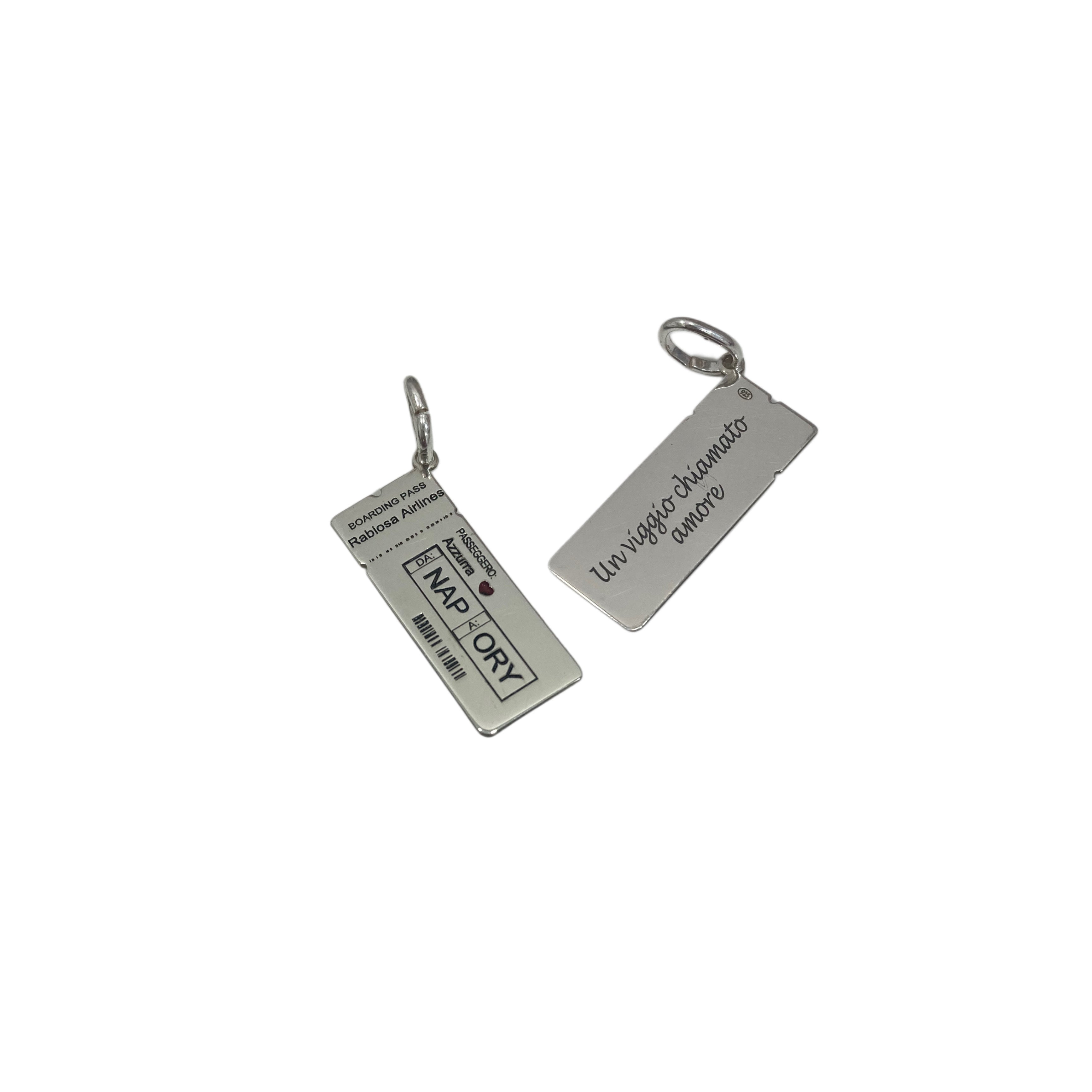 Ciondolo biglietto aereo - boarding pass - RabiosaJewels 