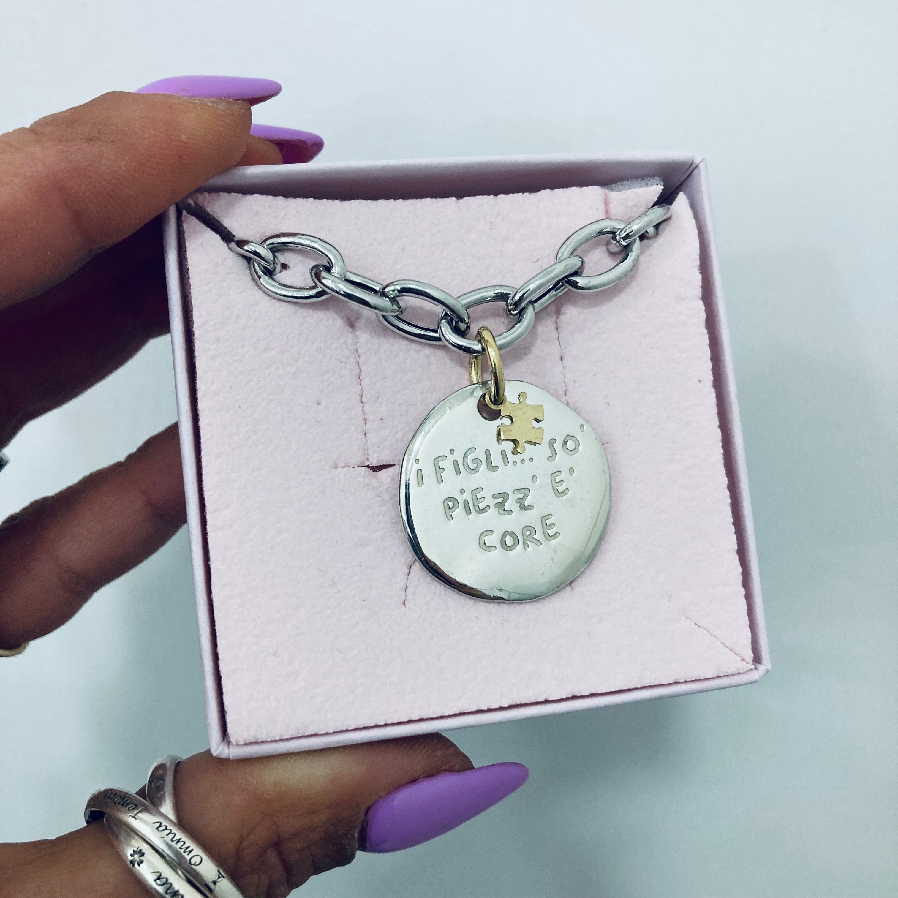Bracciale E figli so piezz’ e’ core in argento 925. Rabiosajewels 