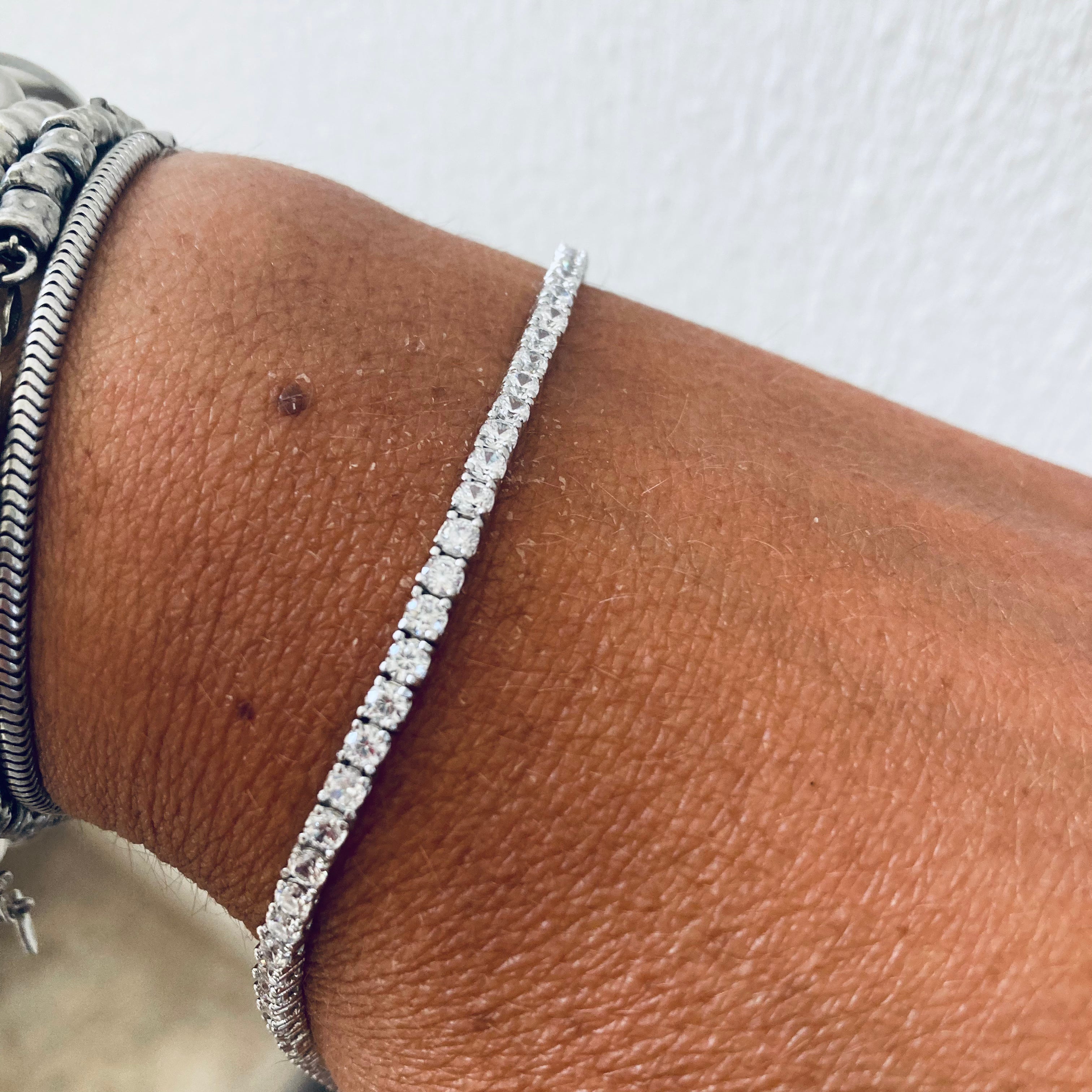 bracciale tennis in argento 925 con zirconi bianchi di Rabiosajewels 