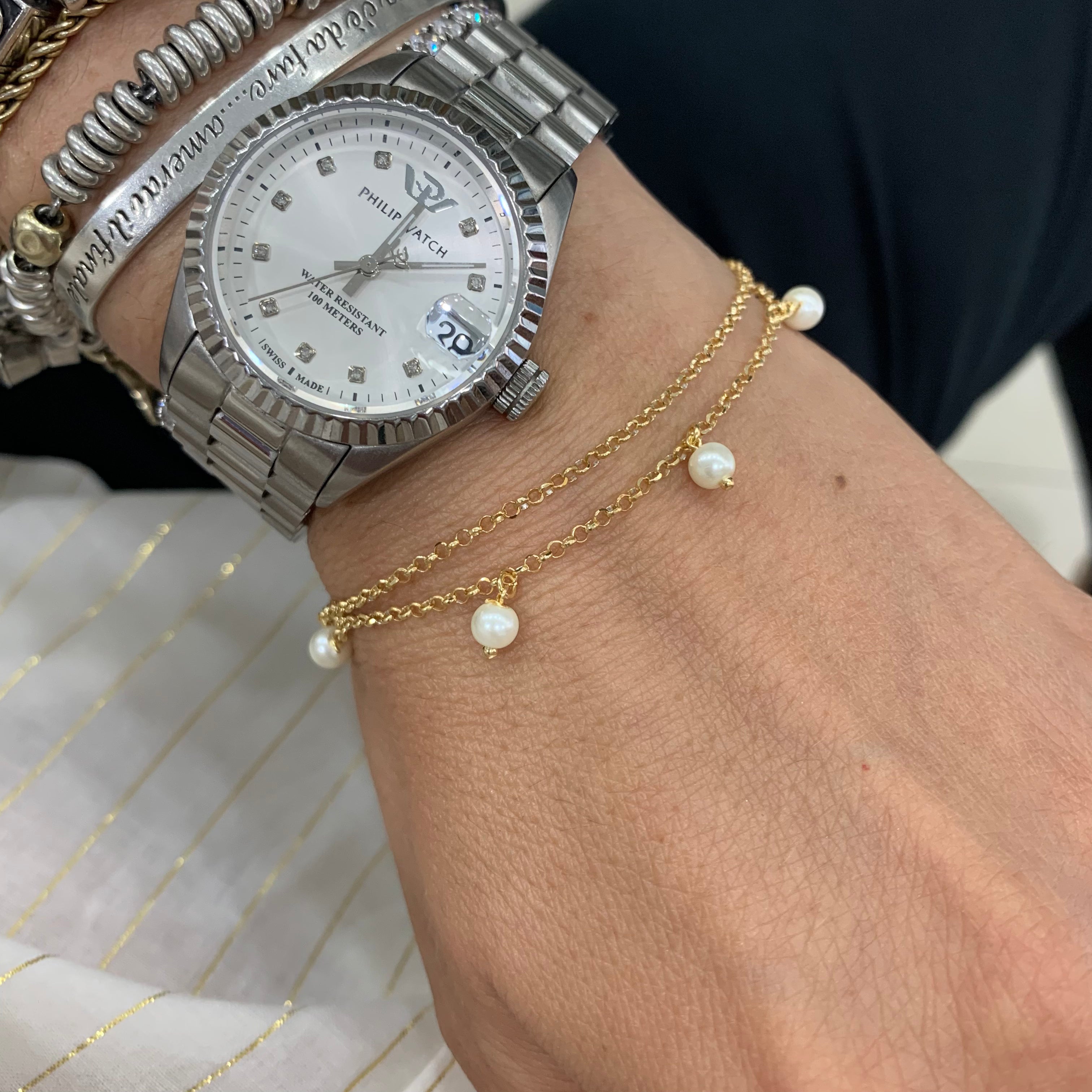 Bracciale DOPPIO FILO PERLINE